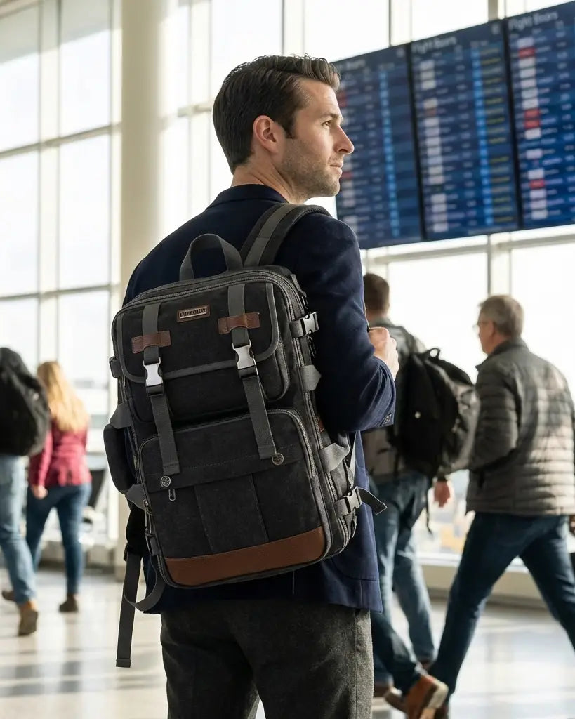 best mens city travel backpack WITZMAN Men Carry On with Laptop & Shoe Compartment Black friendly design. The 9 Best Travel Backpacks