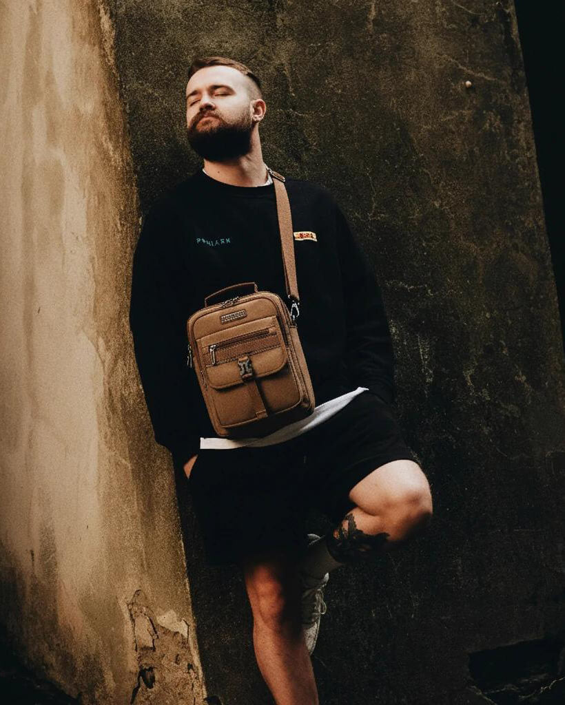 apc leather backpack A.P.C. | Backstage | One Size Color:Dull Gold Callaway Golf Clubhouse Travel All Brands Carabiner on the front