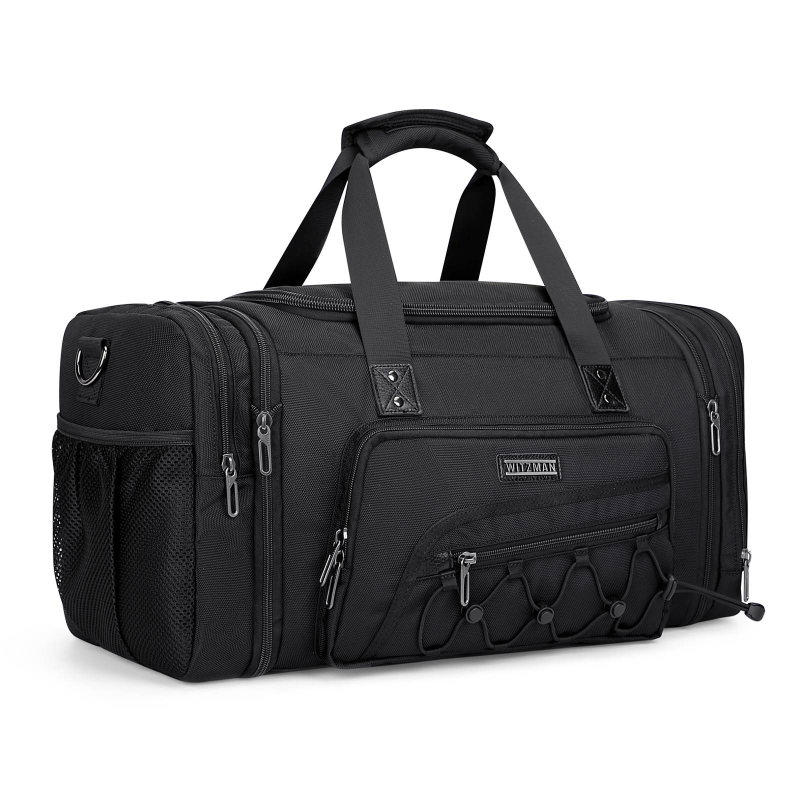 WITZMAN Duffel Bag Nylon Large Gym Weekender Bag With Shoe Compartment
