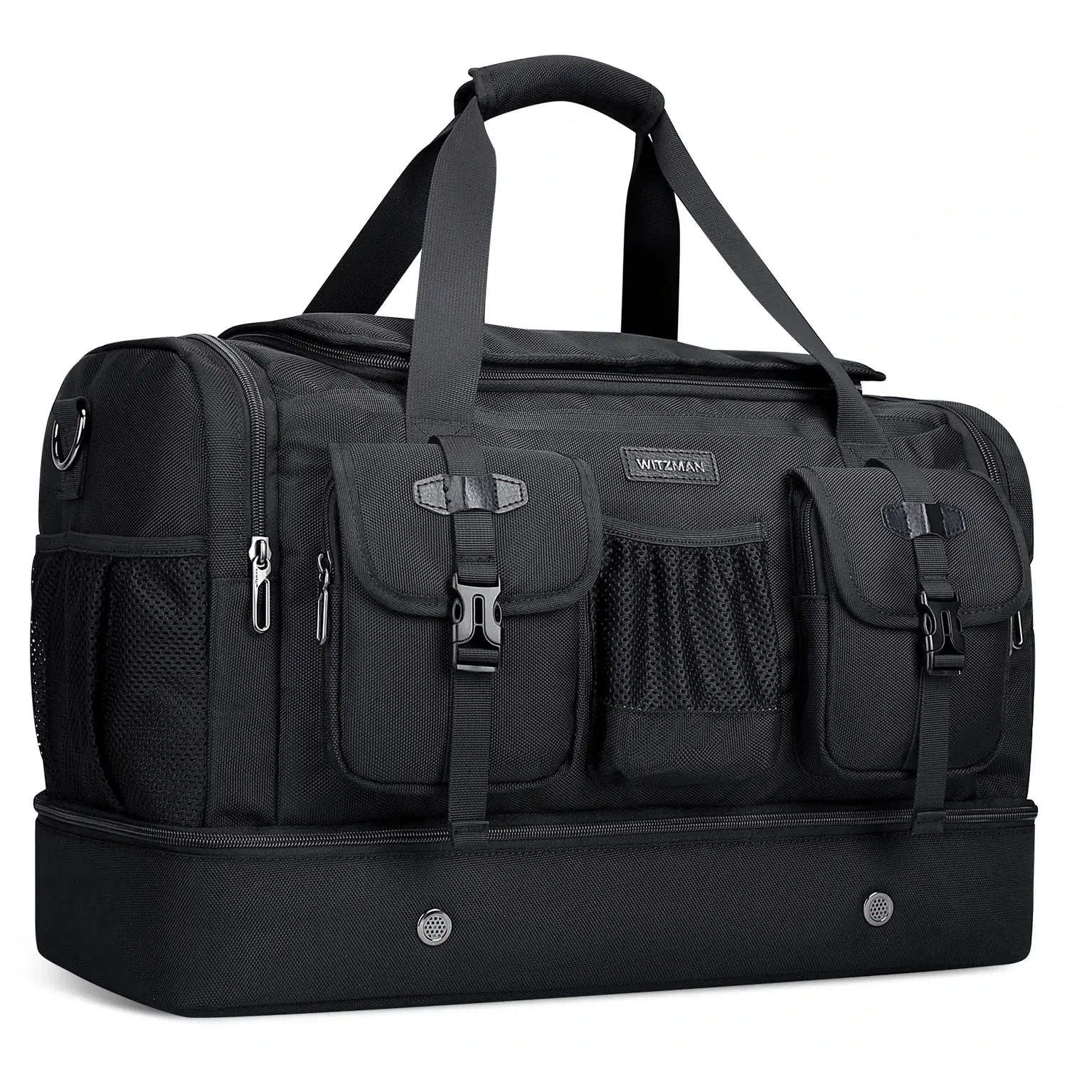 big travel duffel bag Double-Layer Duffel Bag Modern Split-Level Design with Bottom Shoe Compartment B723