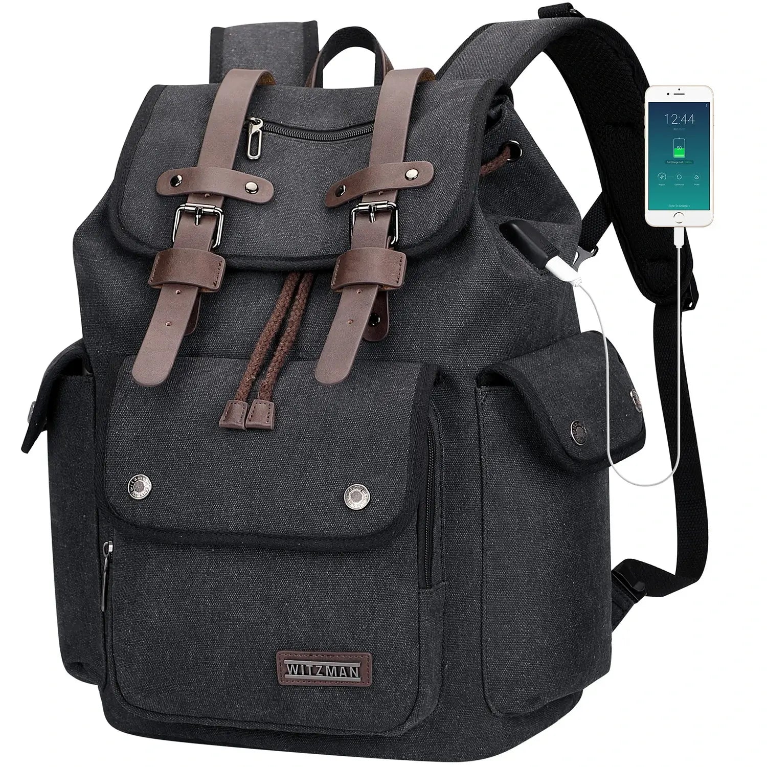 Canvas Backpack for Men Drawstring Backpack