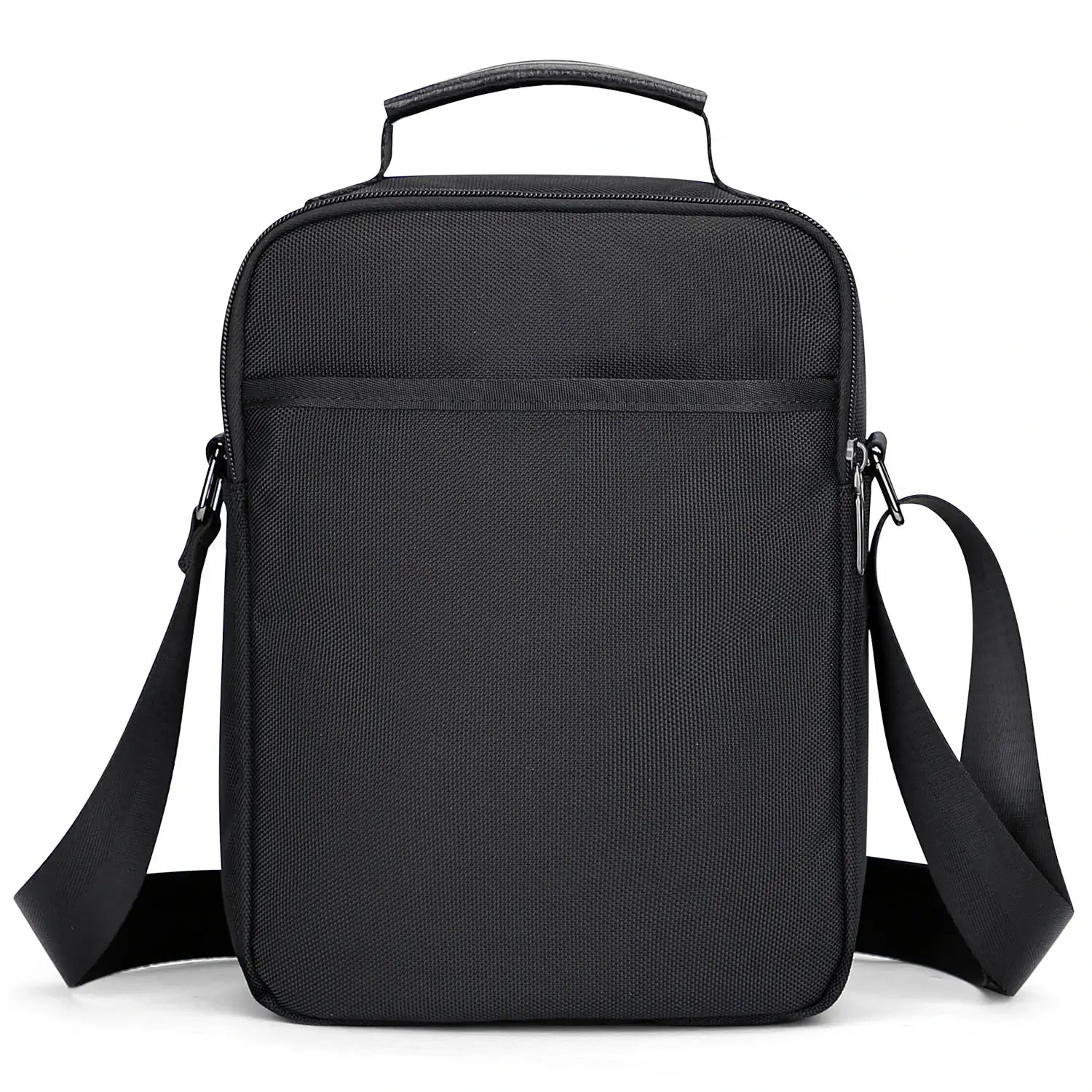 WITZMAN men’s black nylon crossbody sling bag with multiple compartments and iPad pocket B710 back