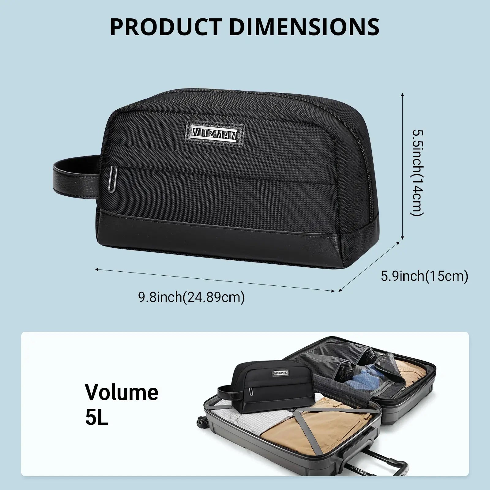 B692 Black Travel Bathroom Bag Toiletry Bag Shaving Bag Cosmetic bag