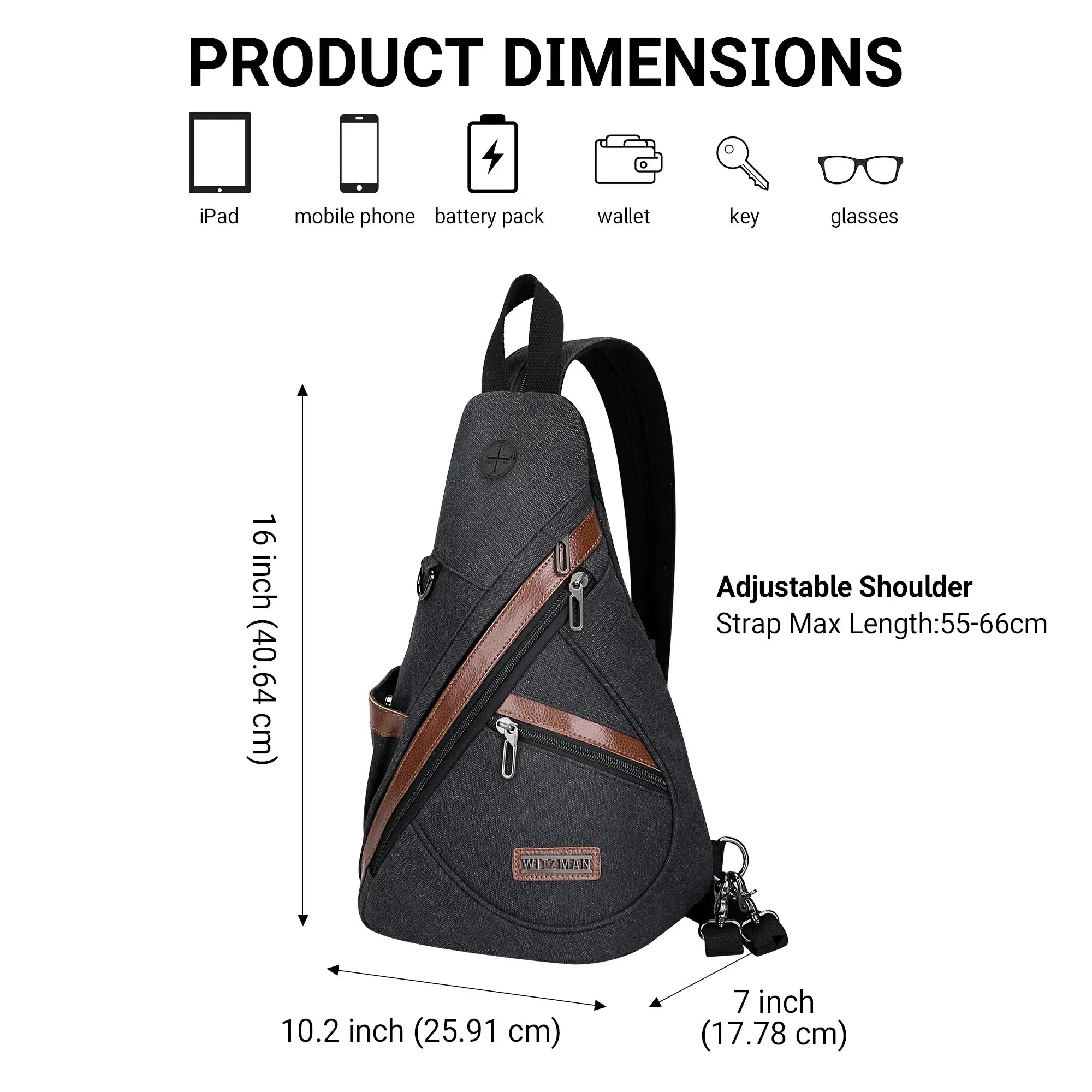 a8004 Canvas Sling Bag for Men Women #color_black