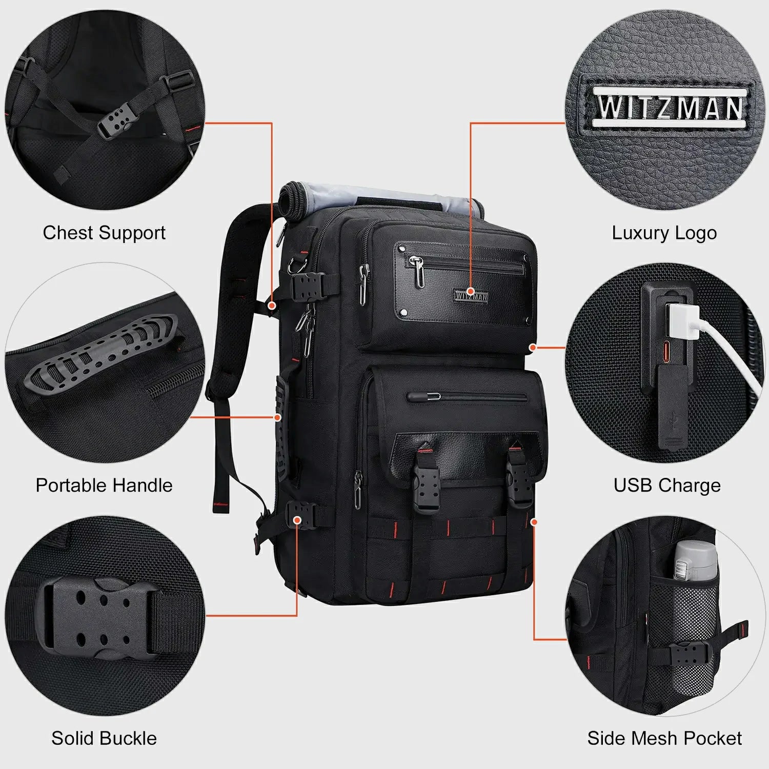 WITZMAN B685 nylon duffel bag product view 9