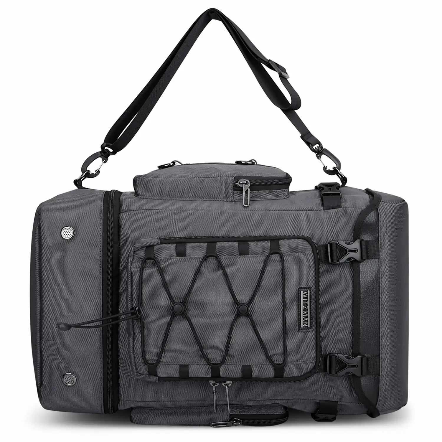 40L Nylon Travel Backpack With Shoe Compartment b691 sliver gray