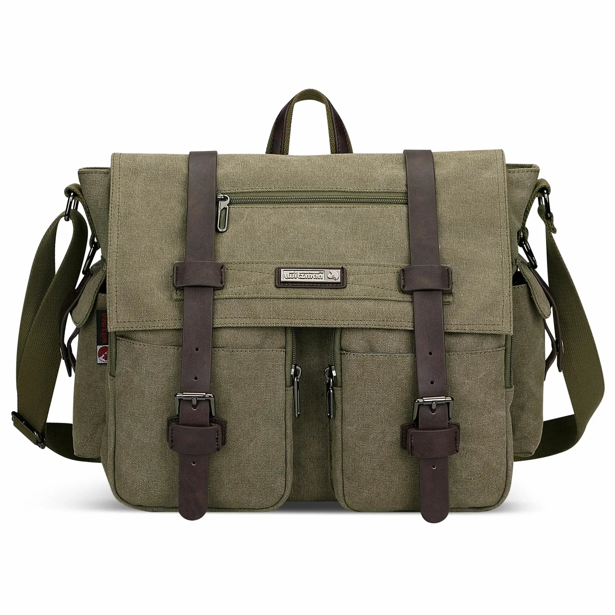 postman bag for men green messenger bag witzman large carry on canvas bag #color_green