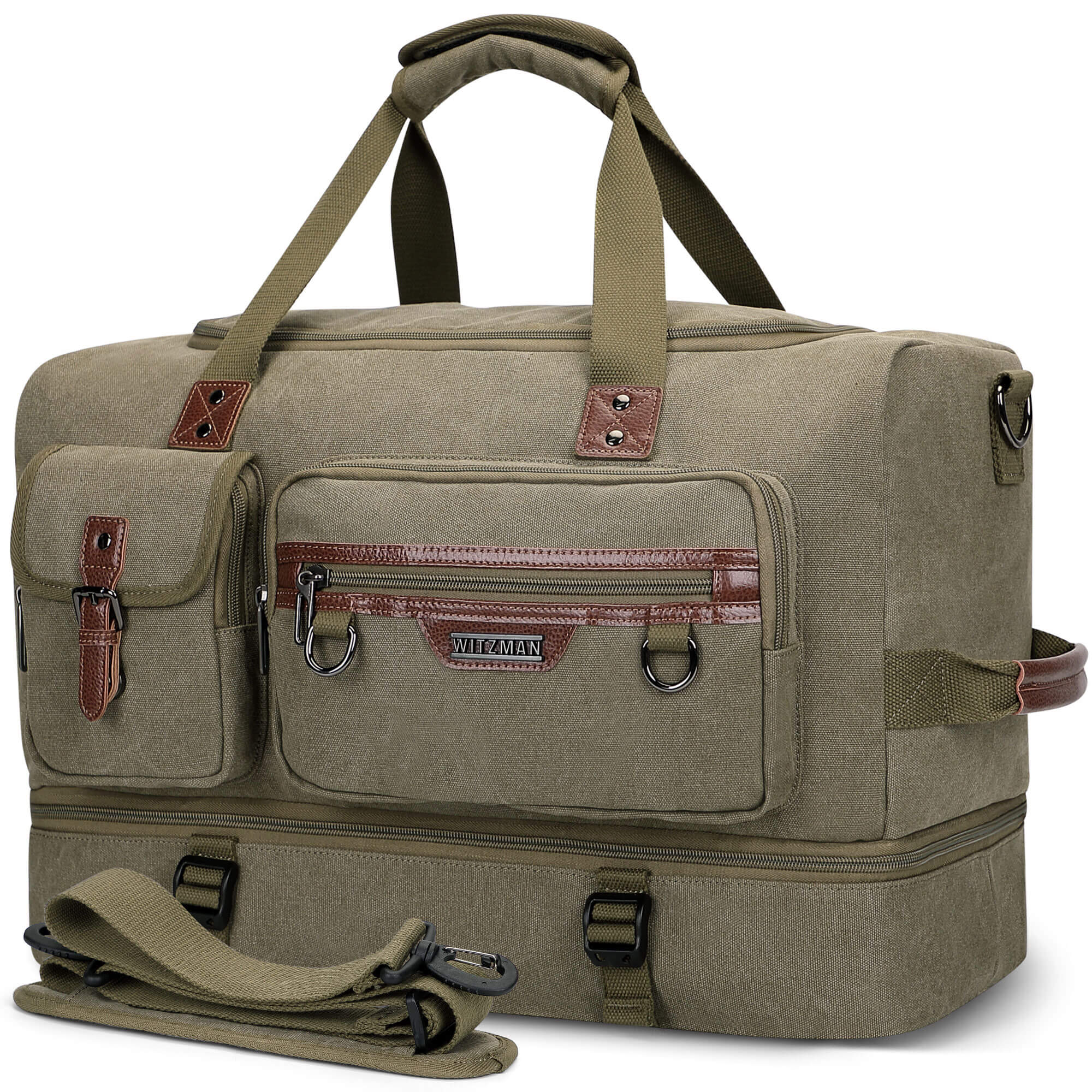 Fashion Vintage Canvas Large Travel Bag duffle bags witzman a8010 #color_green