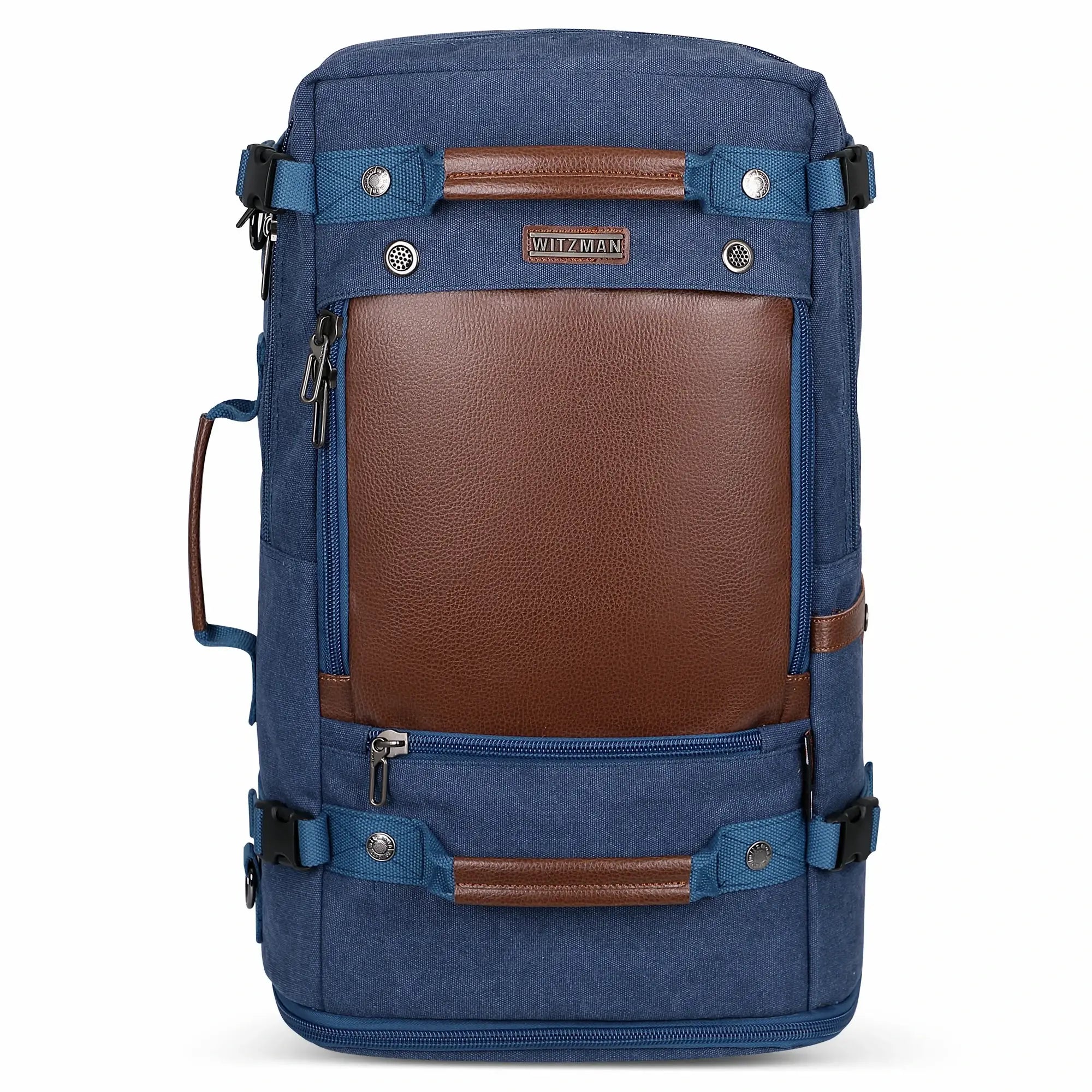 Travel Luggage Canvas Backpack for Men 22.5 inch green Rucksack blue