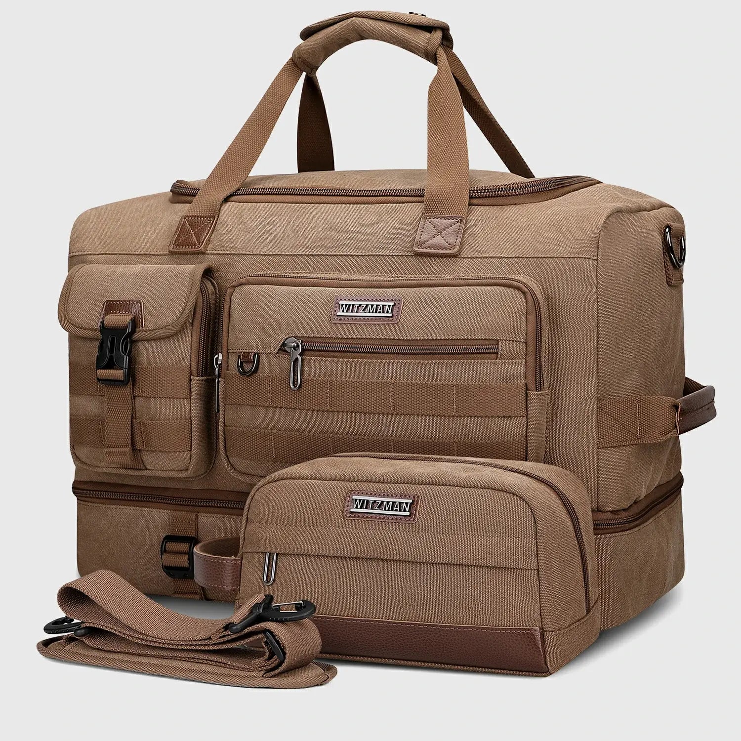Classic Vintage Canvas Duffel Bag with Toiletry Set A8010-2