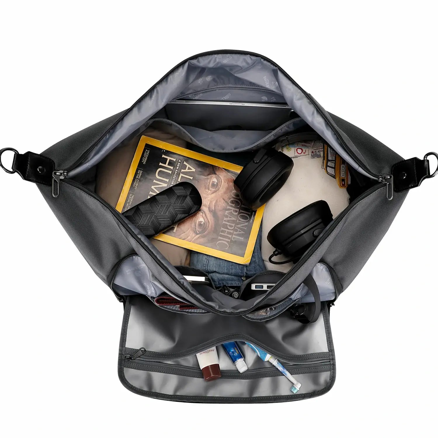 Large weekender duffle bag witzman b696 #color_grey