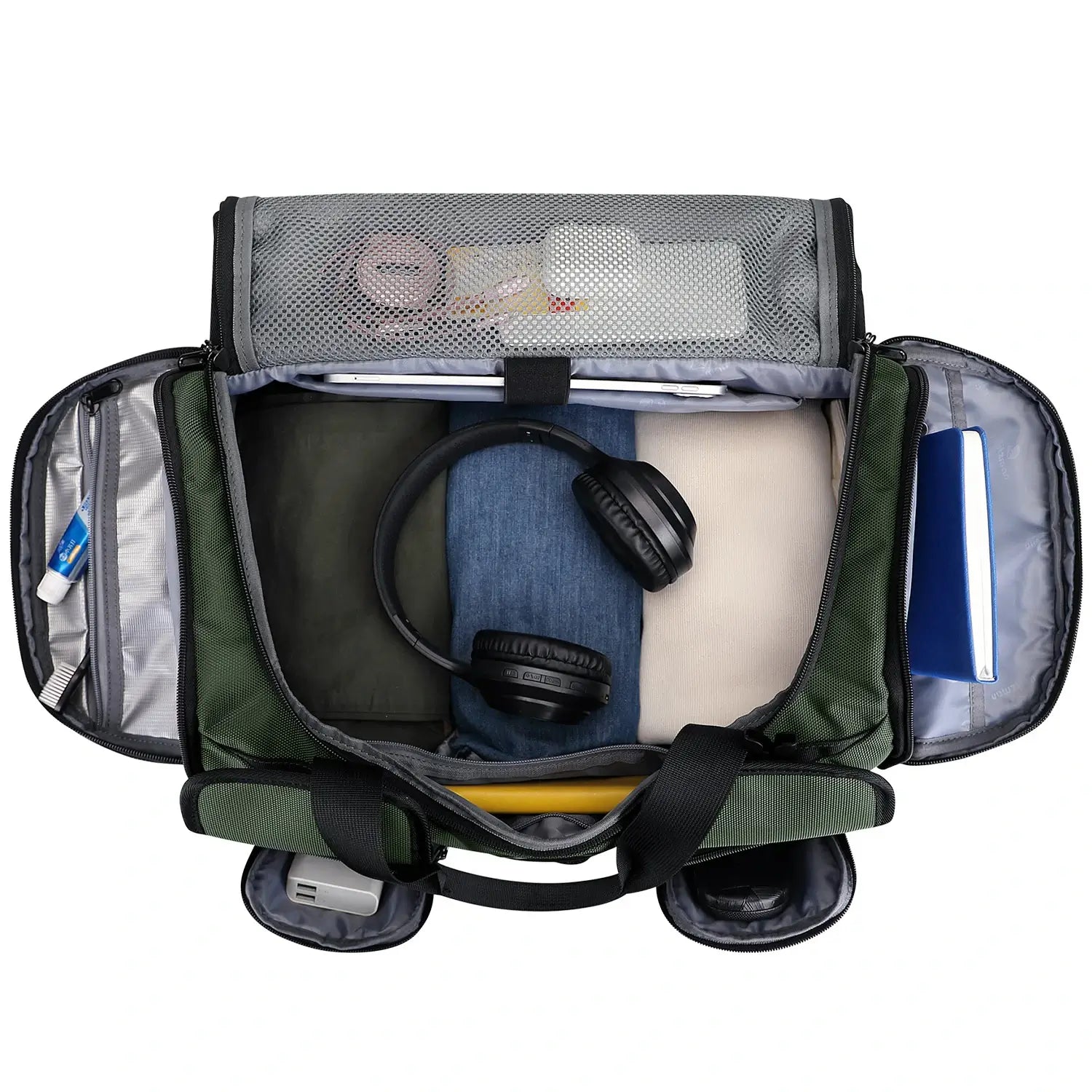 Double-Layer Duffel Bag Modern Split-Level Design with Bottom Shoe Compartment B723