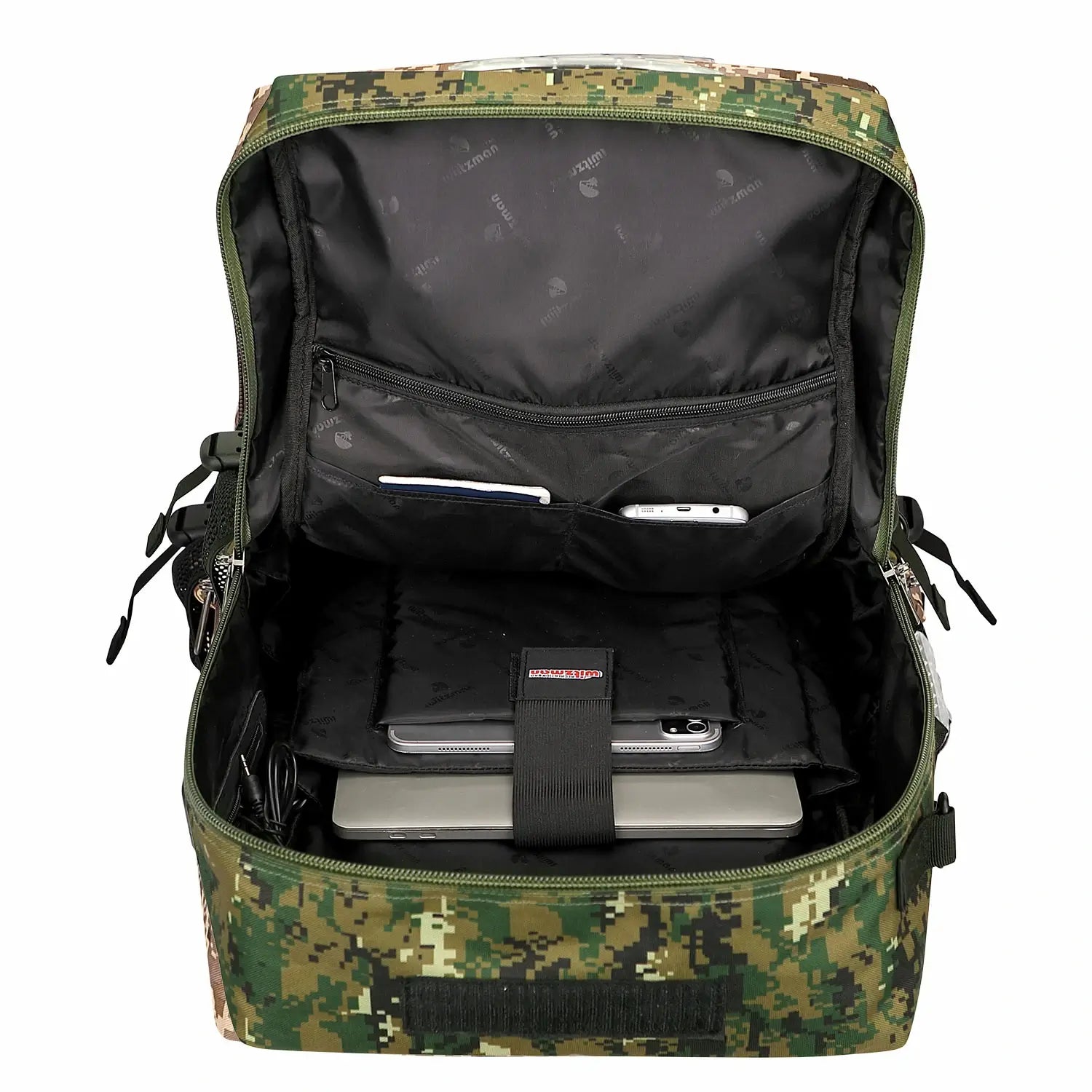 witzman b681 nylon travel backpack for men carry on bag #color_camo