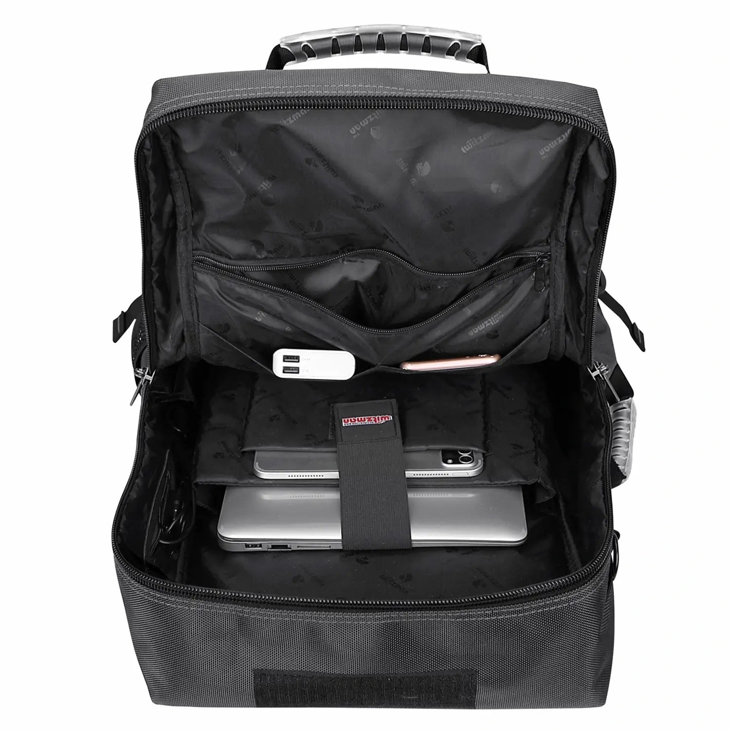 witzman b681 nylon travel backpack for men carry on bag #color_grey