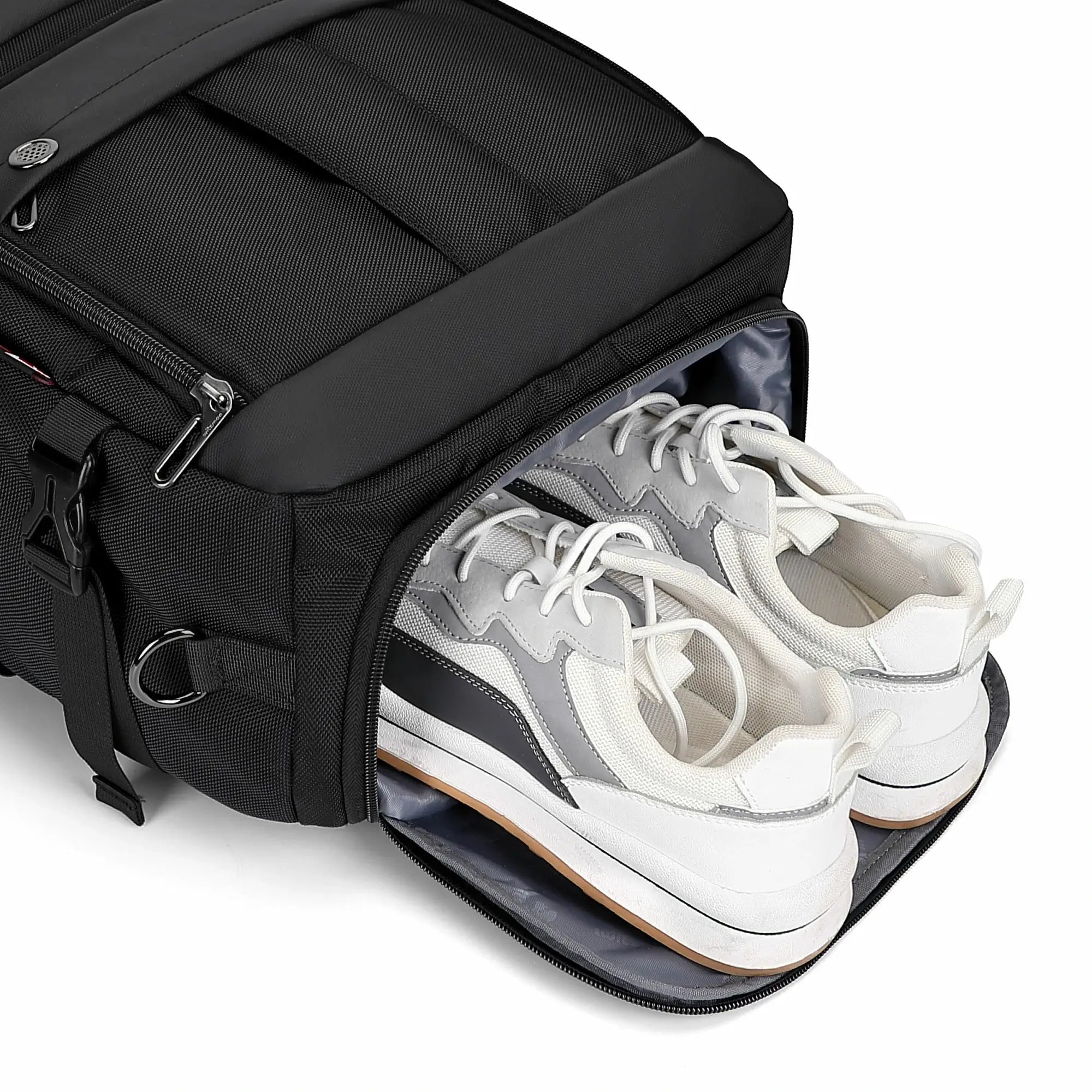 Black Nylon Travel Backpack for Men B683