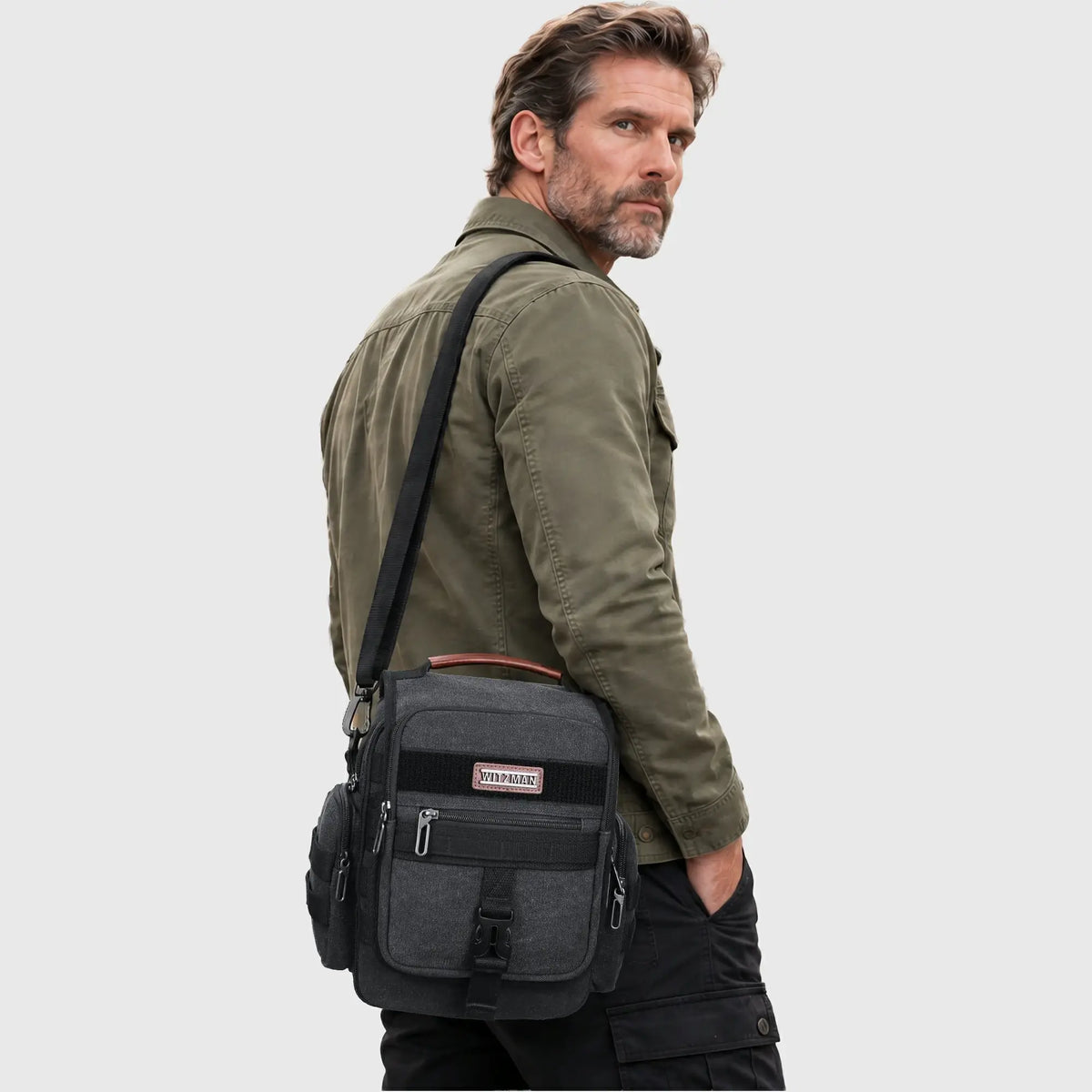 Vintage Canvas Crossbody Bag for Men Everyday Bags A8039