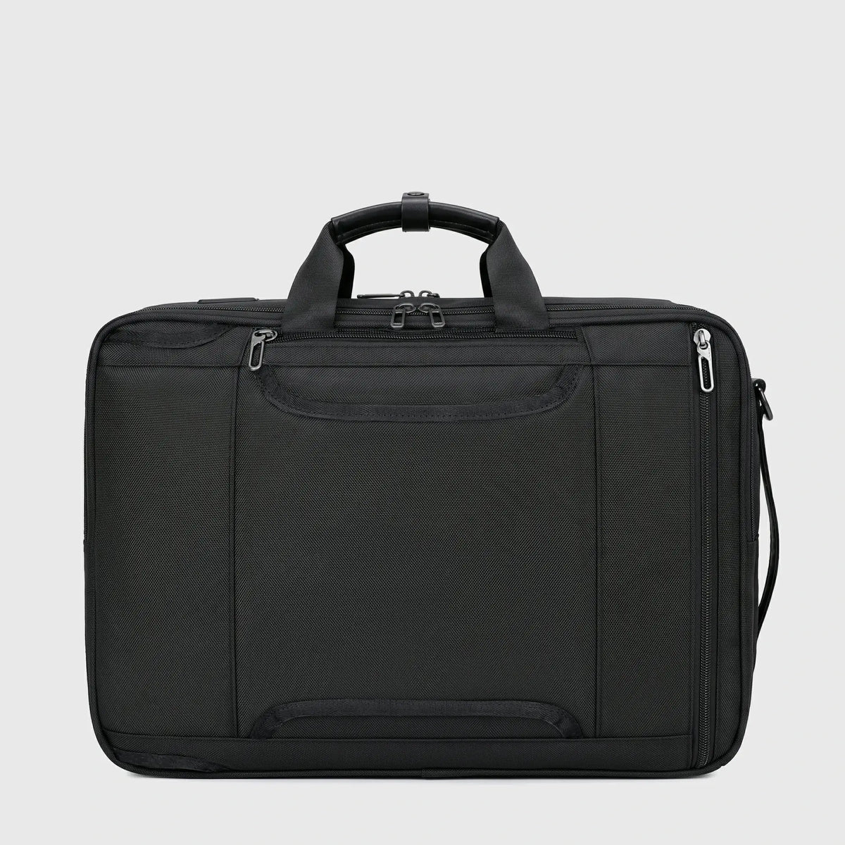 Men's convertible briefcase backpack with USB-A and USB-C charging ports for work and travel