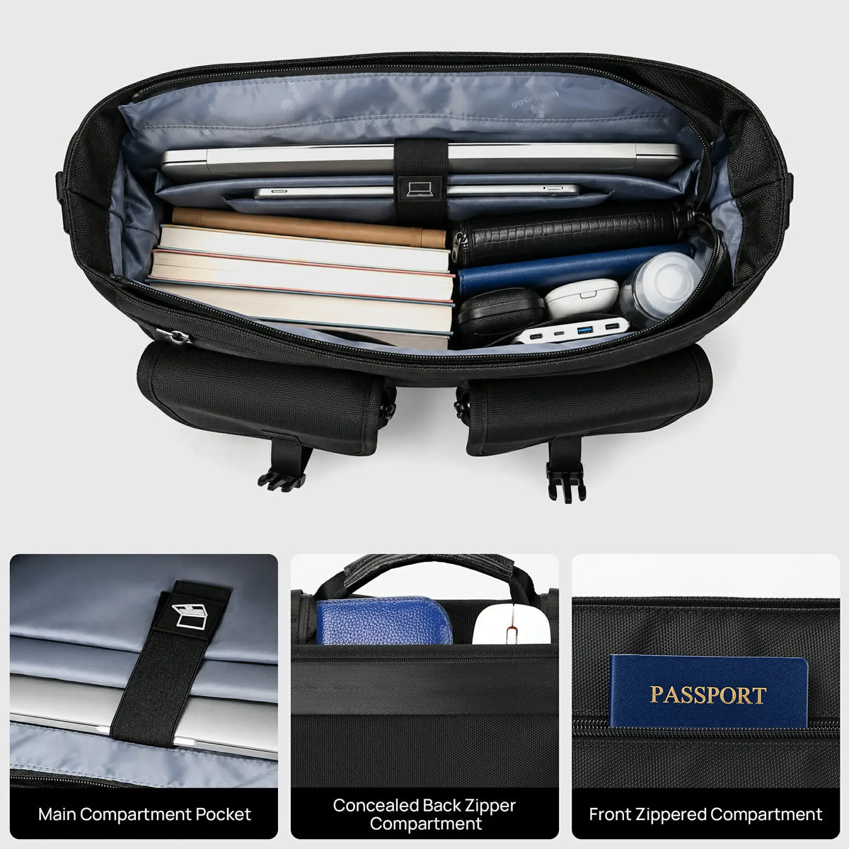 Men's Nylon Business Messenger Bag with 15.6" Laptop Bag B765