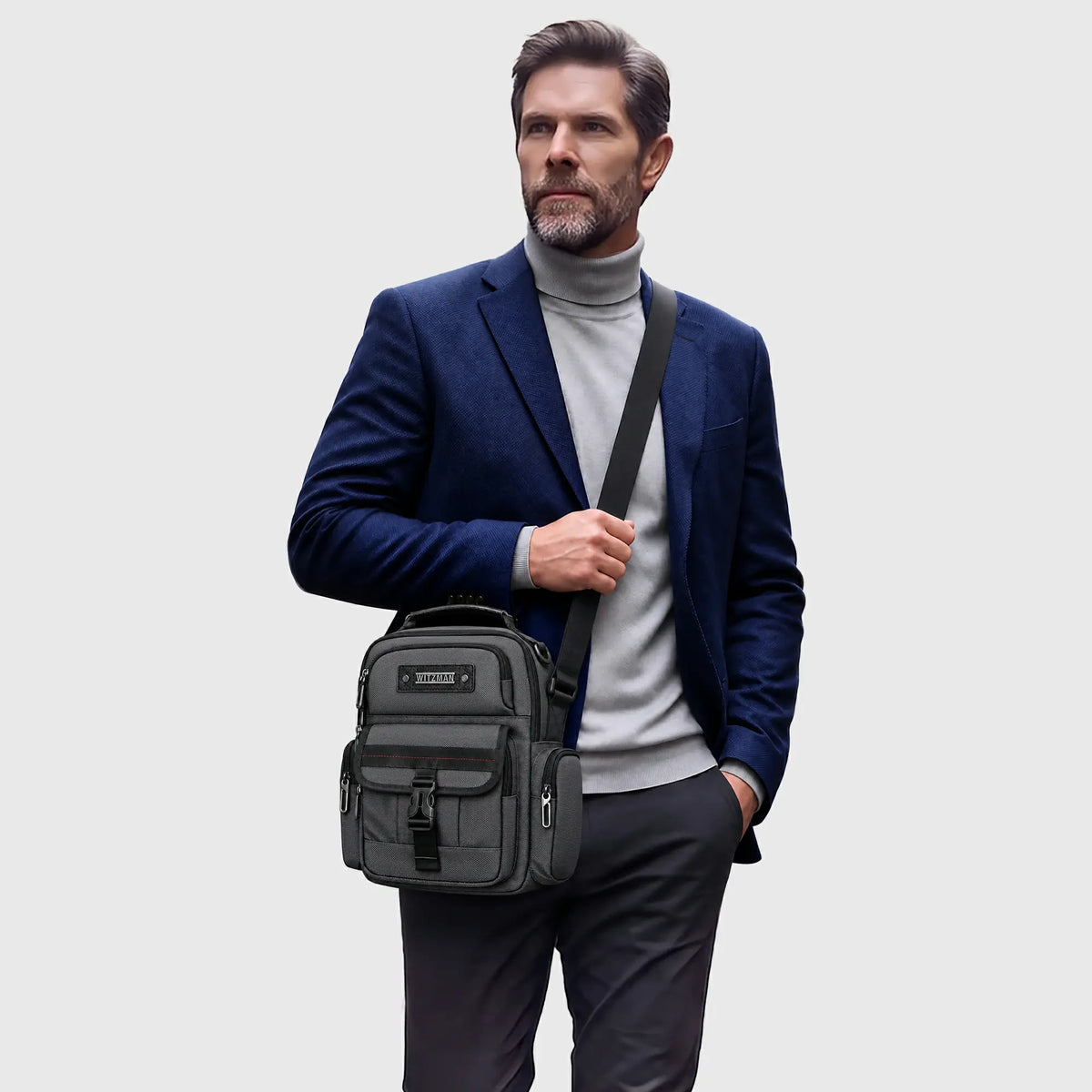 Crossbody Bag for Men with Multiple Pockets and iPad Sleeve B782