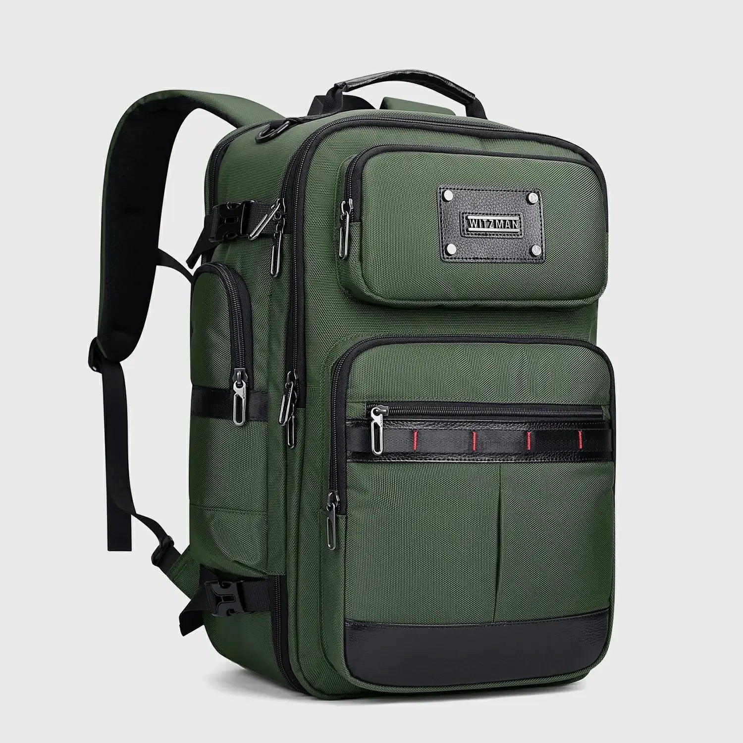WITZMAN B737 army green 40L premium nylon travel backpack for men