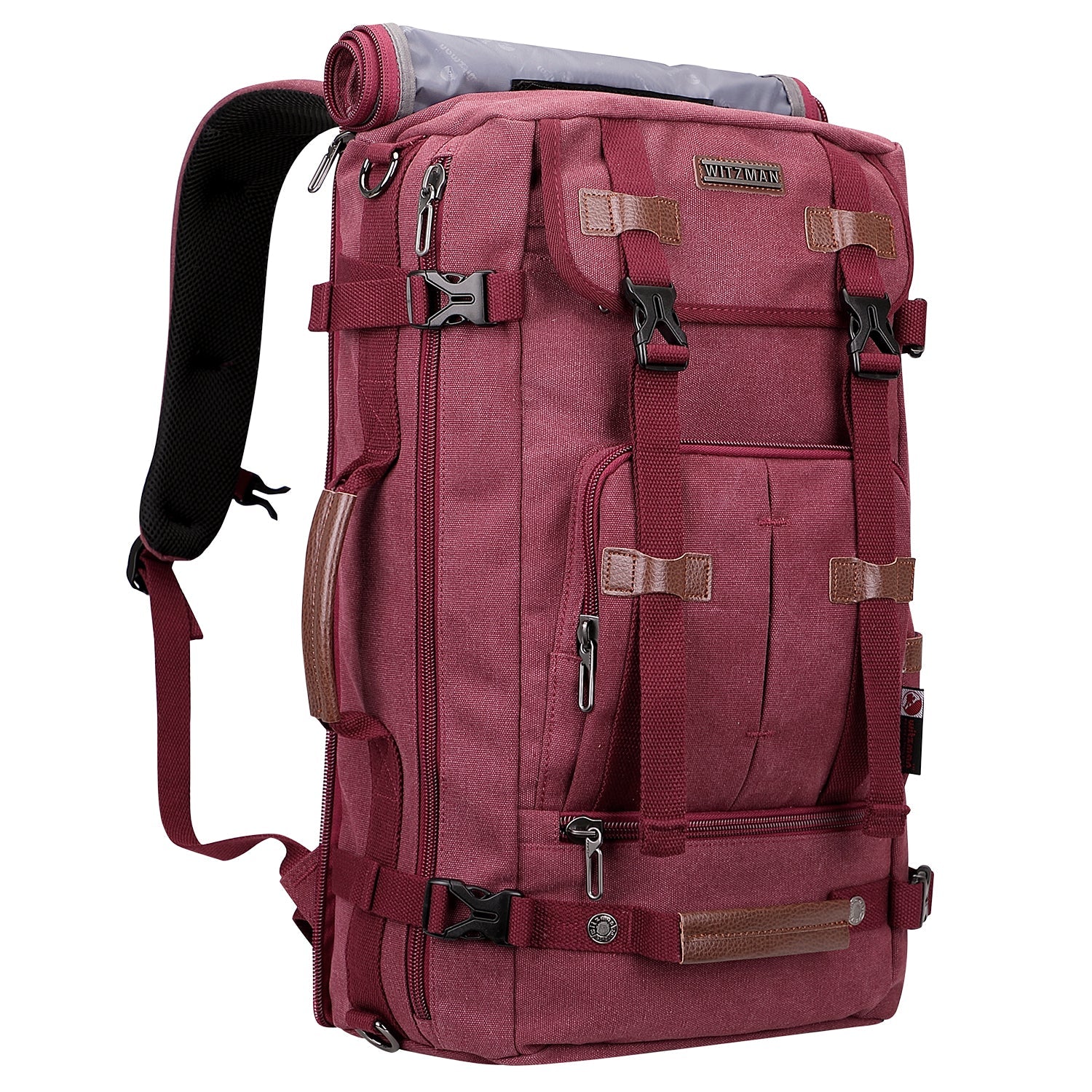 red canvas travel backpack | witzman a519-2 #color_red