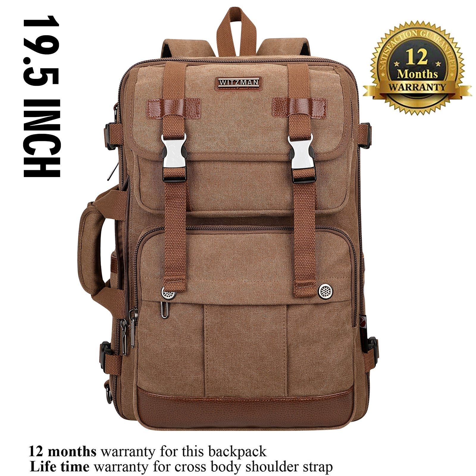 Black Canvas Travel Backpacks a6617-3 #color_brown