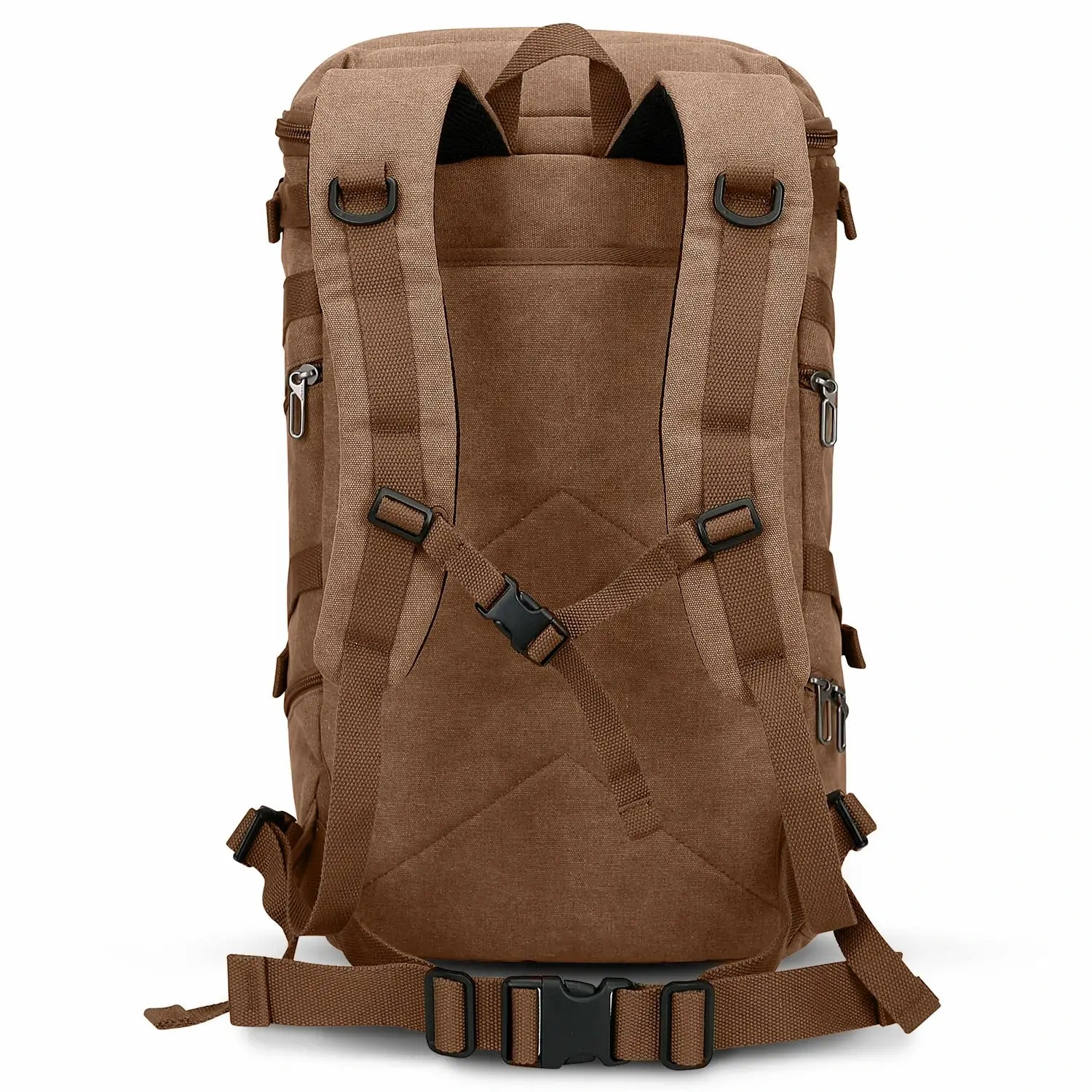 vintage Canvas Carry on Travel Backpack brown