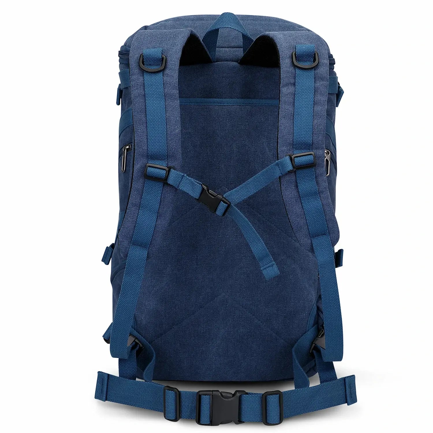 vintage Canvas Carry on Travel Backpack blue