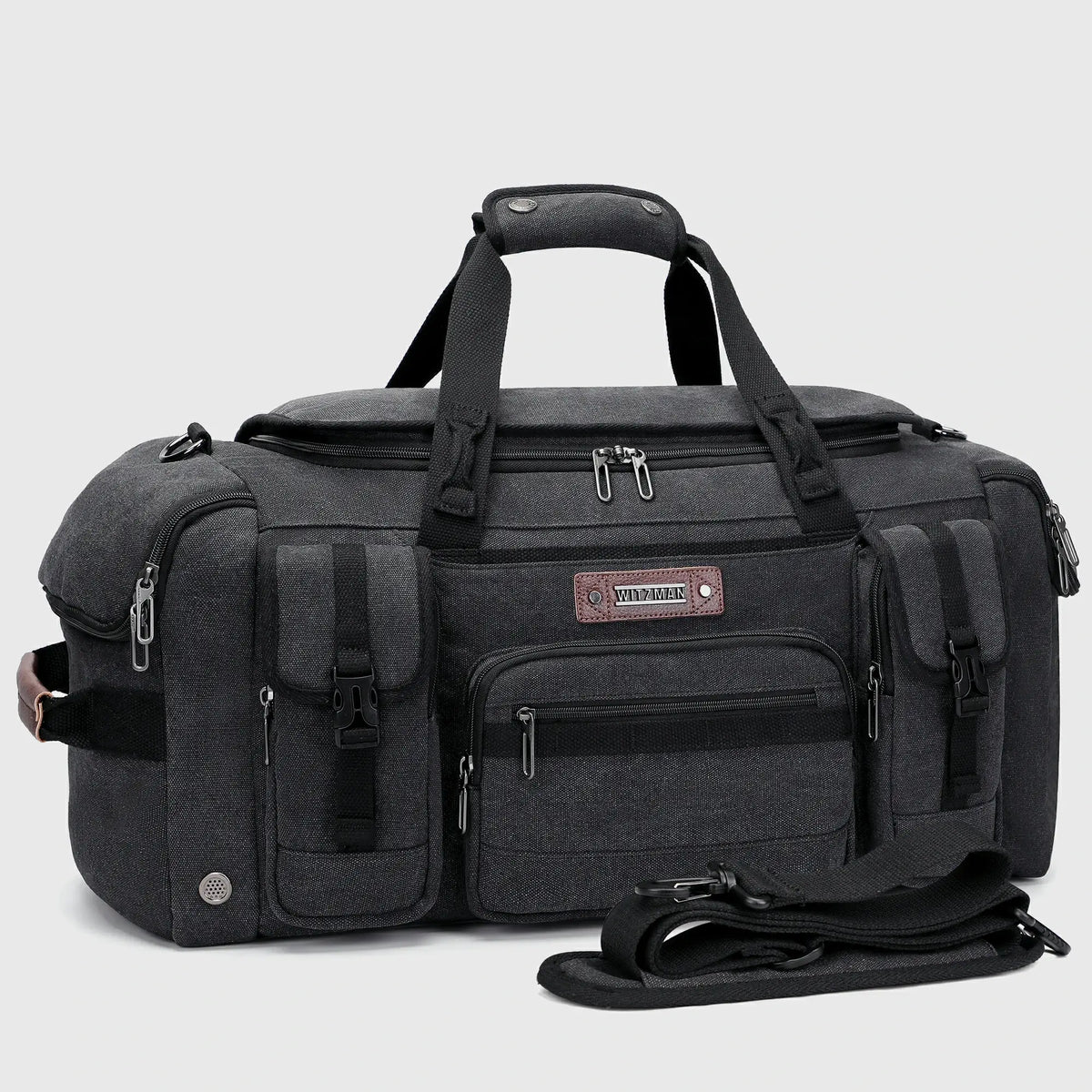 Canvas Duffle Bag with Shoe & Wet/Dry Compartments - A8035