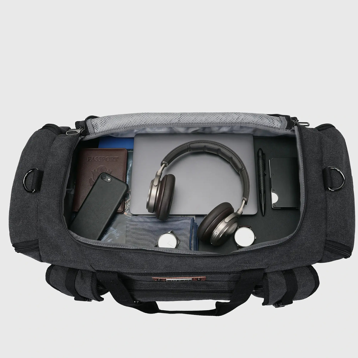 Canvas Duffle Bag with Shoe & Wet/Dry Compartments - A8035