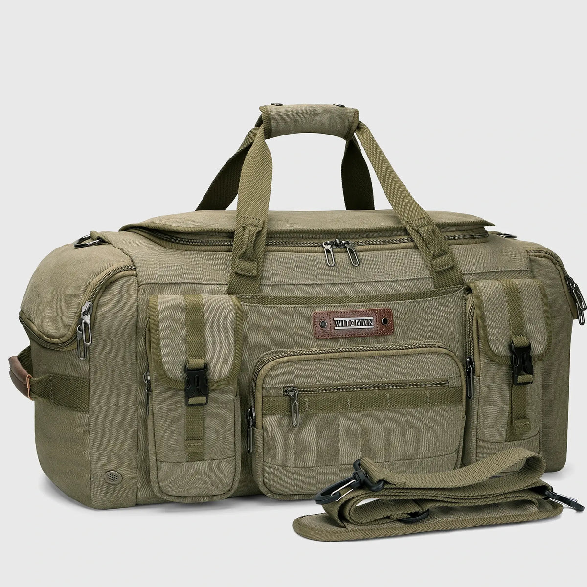 Canvas Duffle Bag with Shoe & Wet/Dry Compartments - A8035