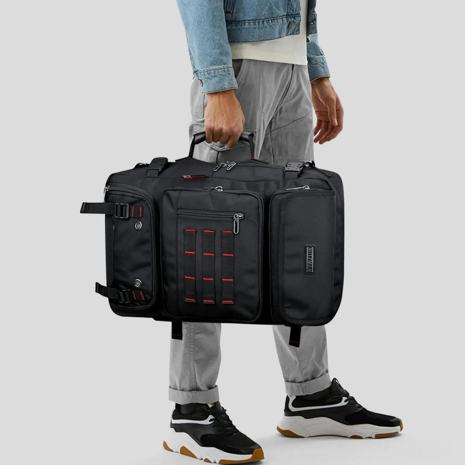 Multifunctional Leisure Carry on Travel Backpack black nylon tote pack for men witzman b682