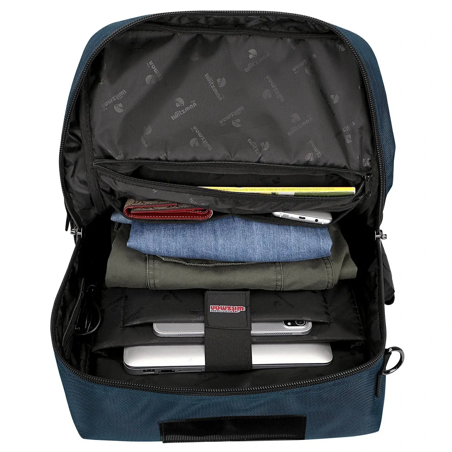 Multifunctional Leisure Carry on Travel Backpack sliver blue pack for men witzman b682 40L