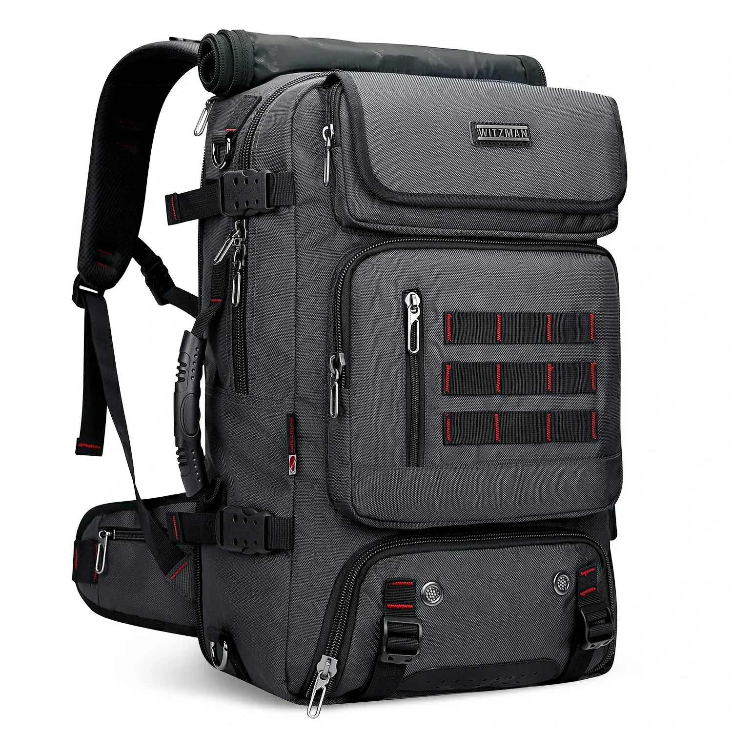 Multifunctional Leisure Carry on Travel Backpack sliver gray nylon pack for men witzman b682