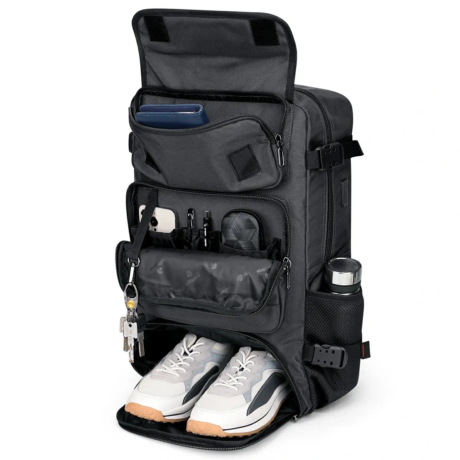 Multifunctional Leisure Carry on Travel Backpack sliver gray nylon pack for men witzman b682