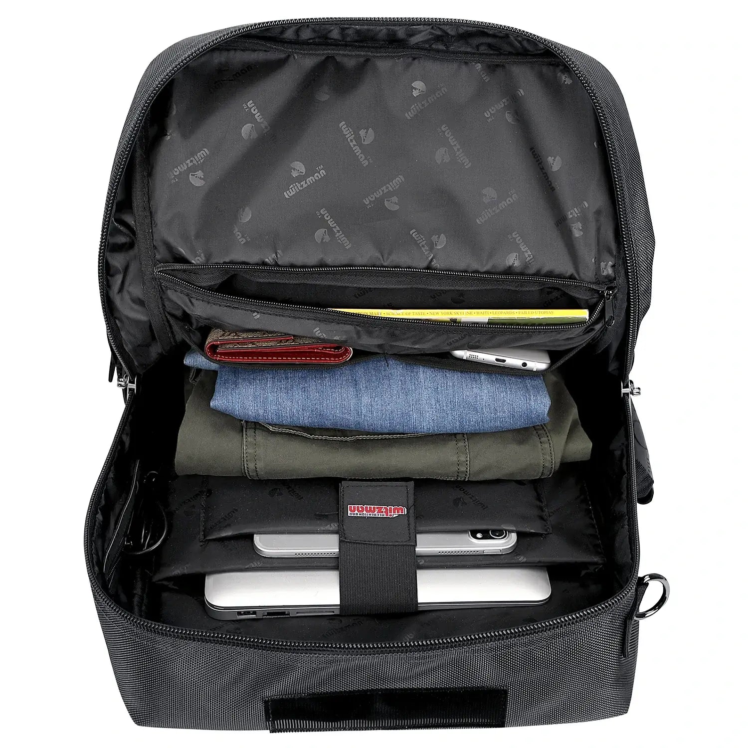 Multifunctional Leisure Carry on Travel Backpack sliver gray nylon pack for men witzman b682