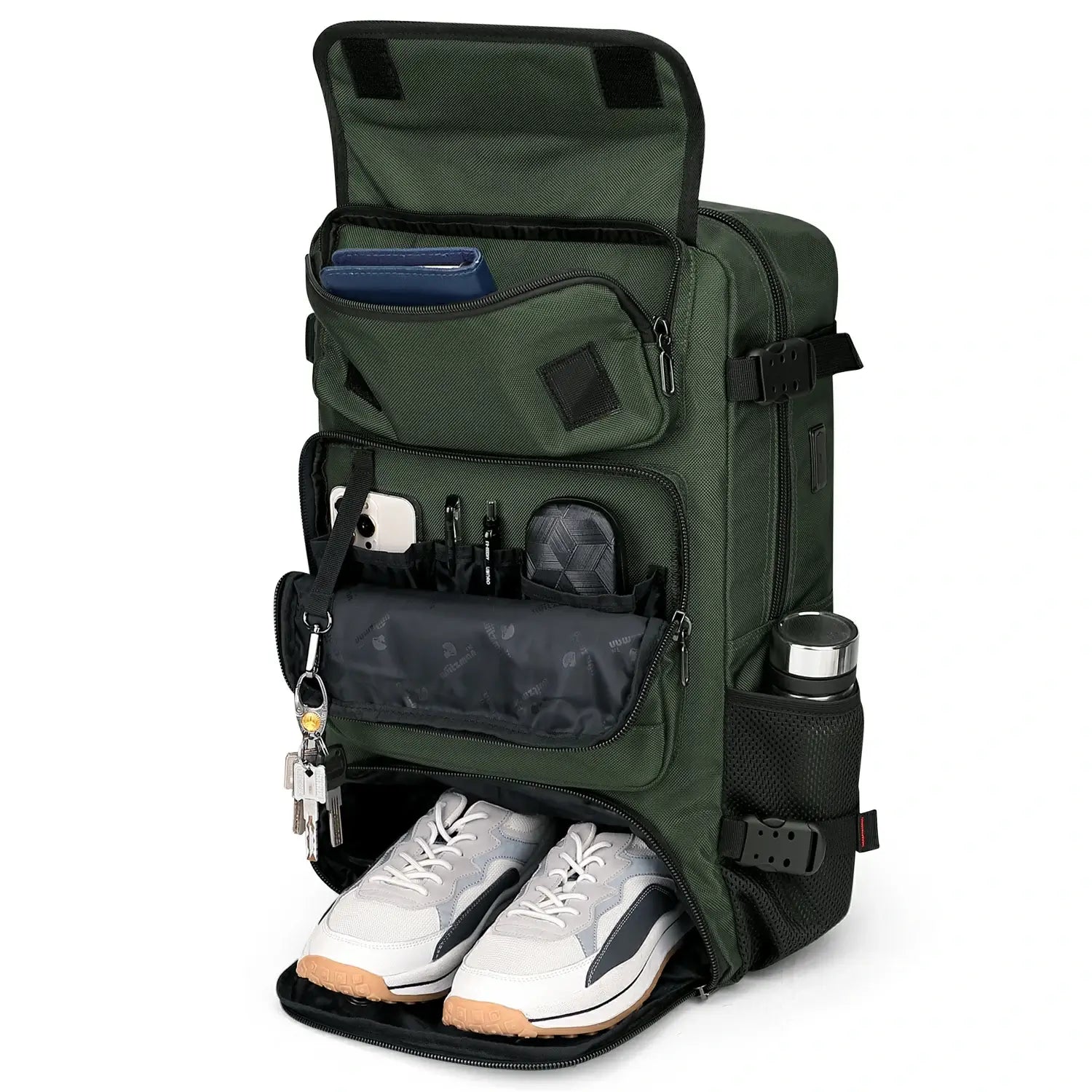 Multifunctional Leisure Carry on Travel Backpack sliver army green pack for men witzman b682 40L