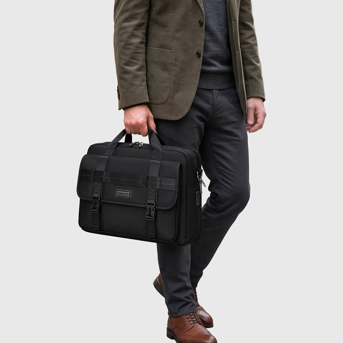 28L Laptop Briefcase for Men | 15.6-Inch Work Bag - B769