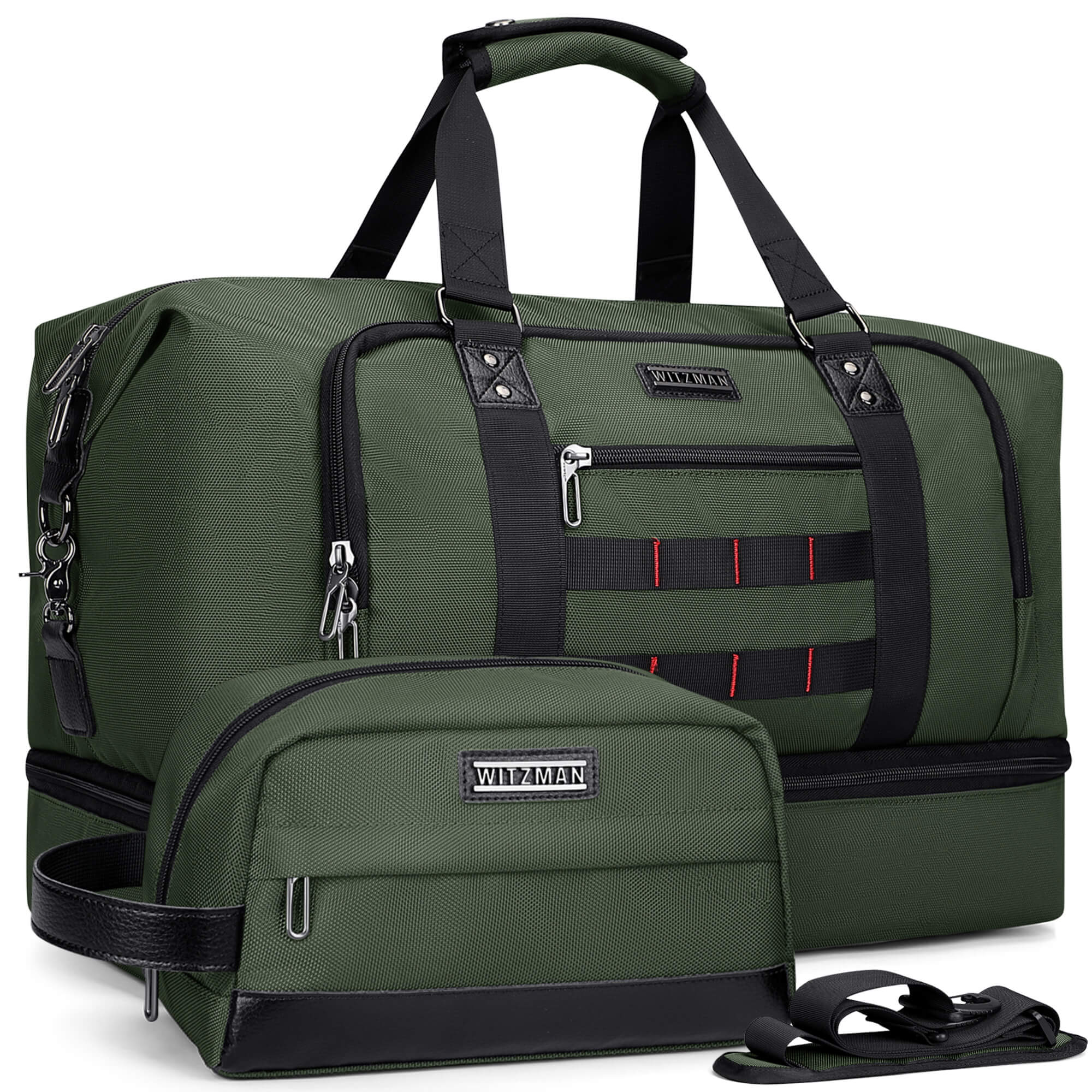 Large weekender duffle bag witzman b696 #color_green