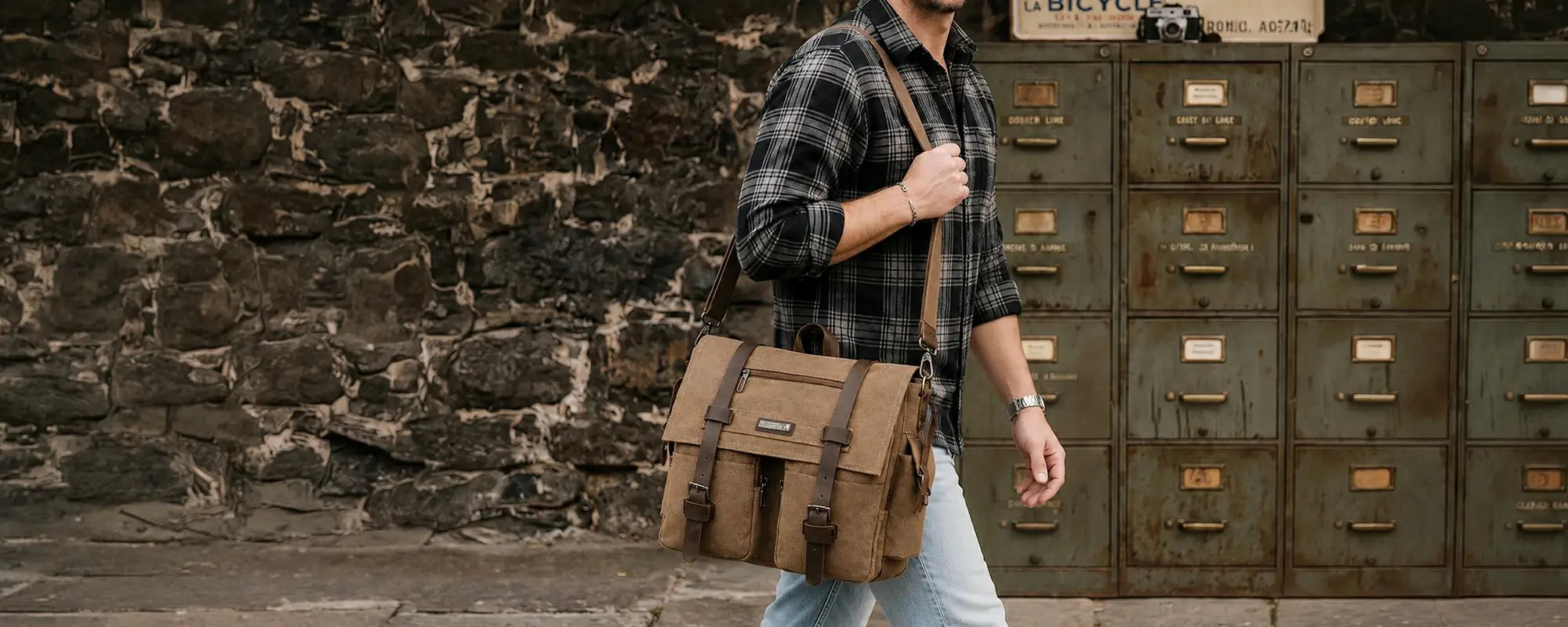 Men’s messenger bags in canvas and nylon styles with organized storage for commuting, work and everyday carry
