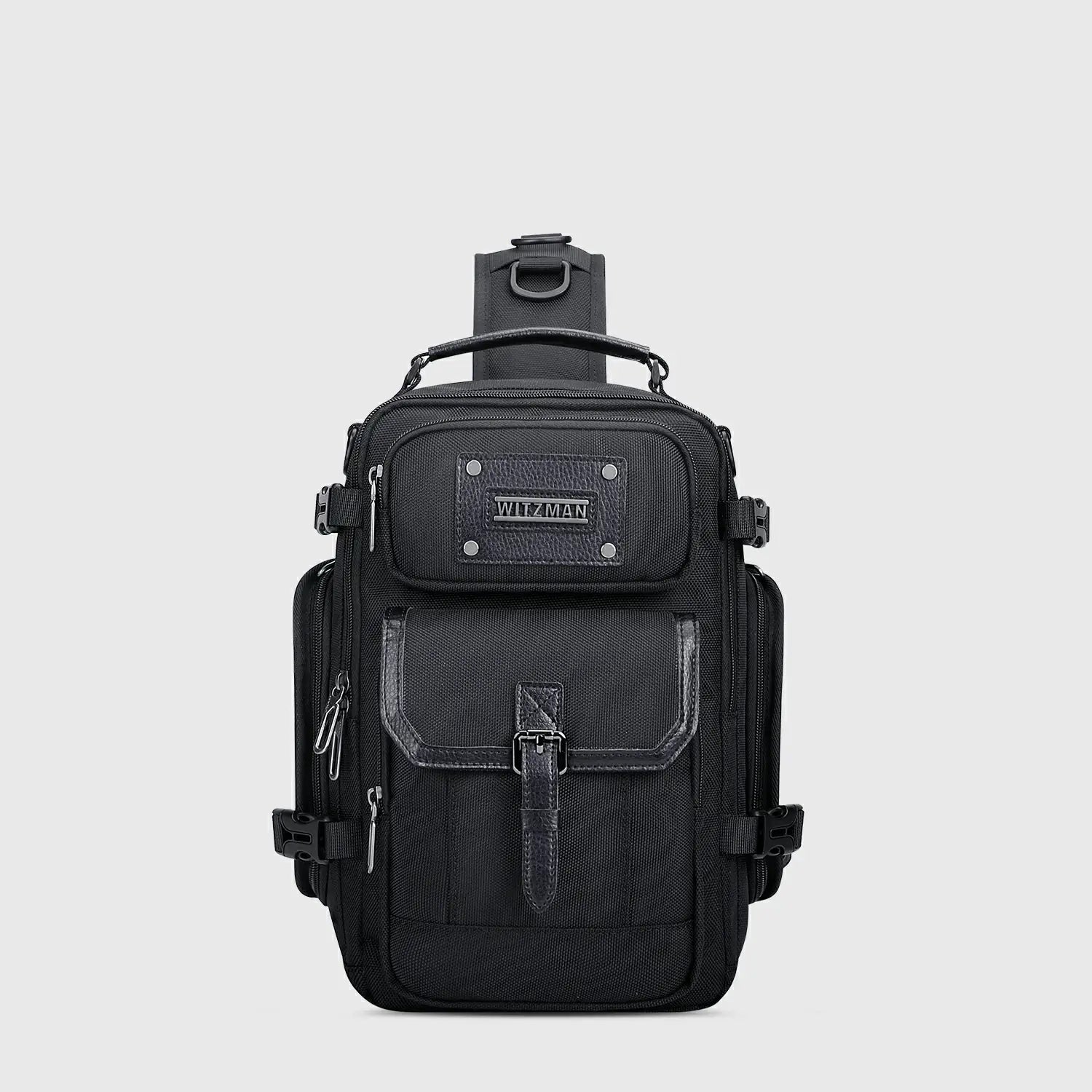Black WITZMAN B731 nylon sling bag product view