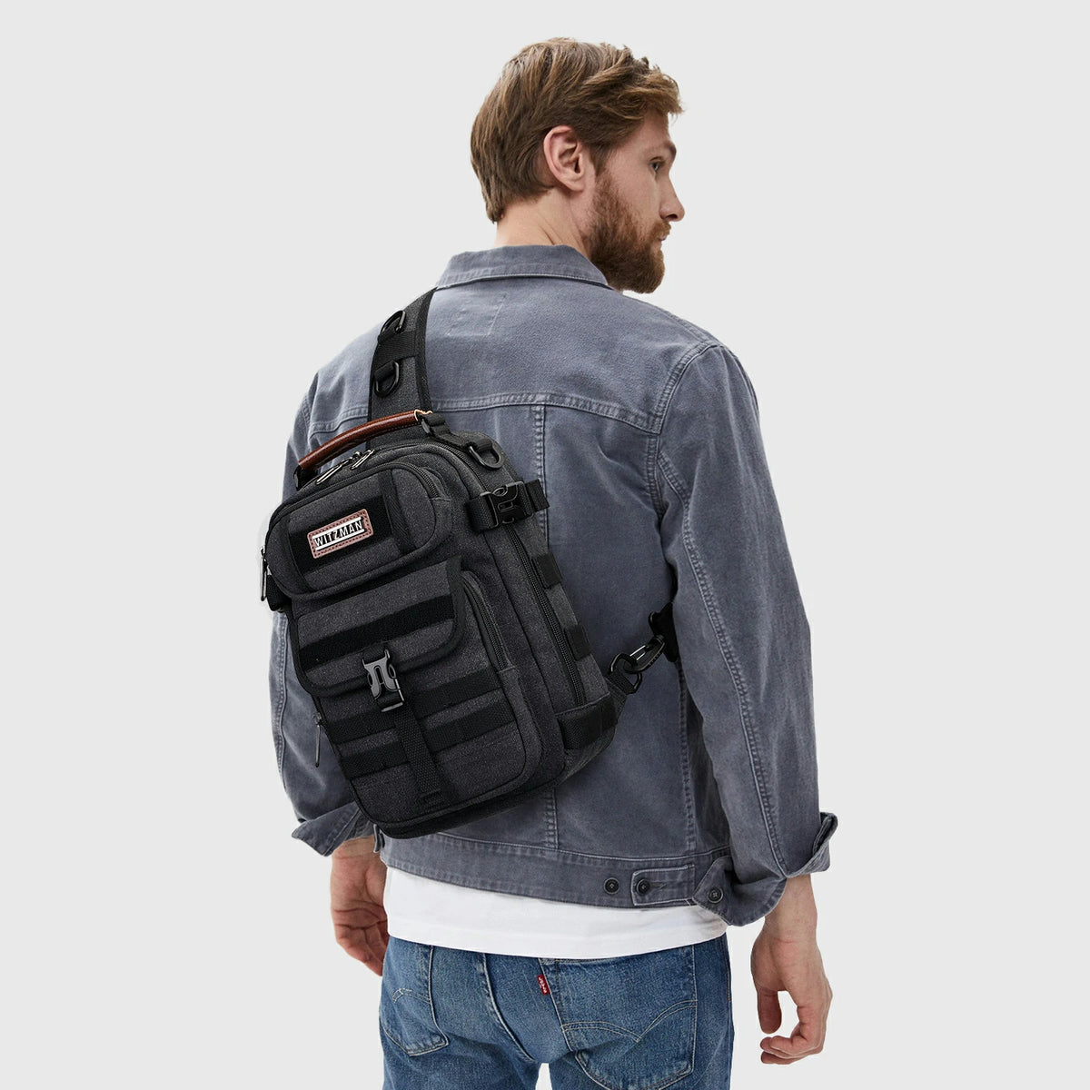 vintage sling bag canvas A8021 product view 10 by Witzman