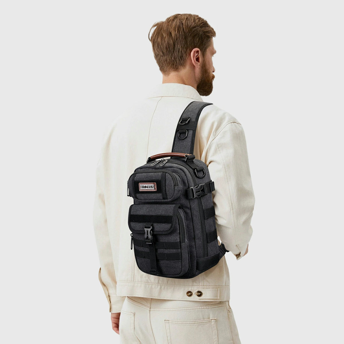 vintage sling bag canvas A8021 product view 11 by Witzman