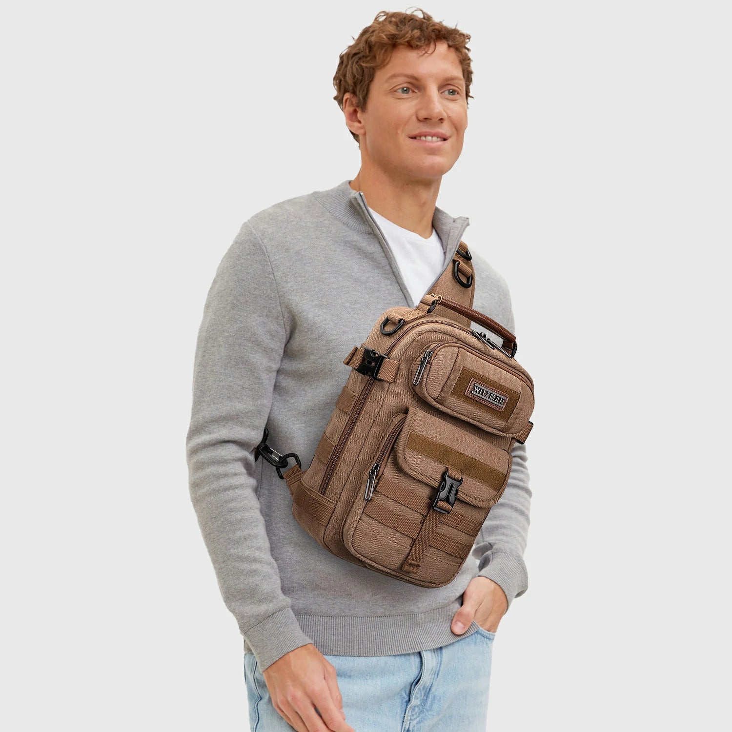 vintage sling bag canvas A8021 product view 19 by Witzman
