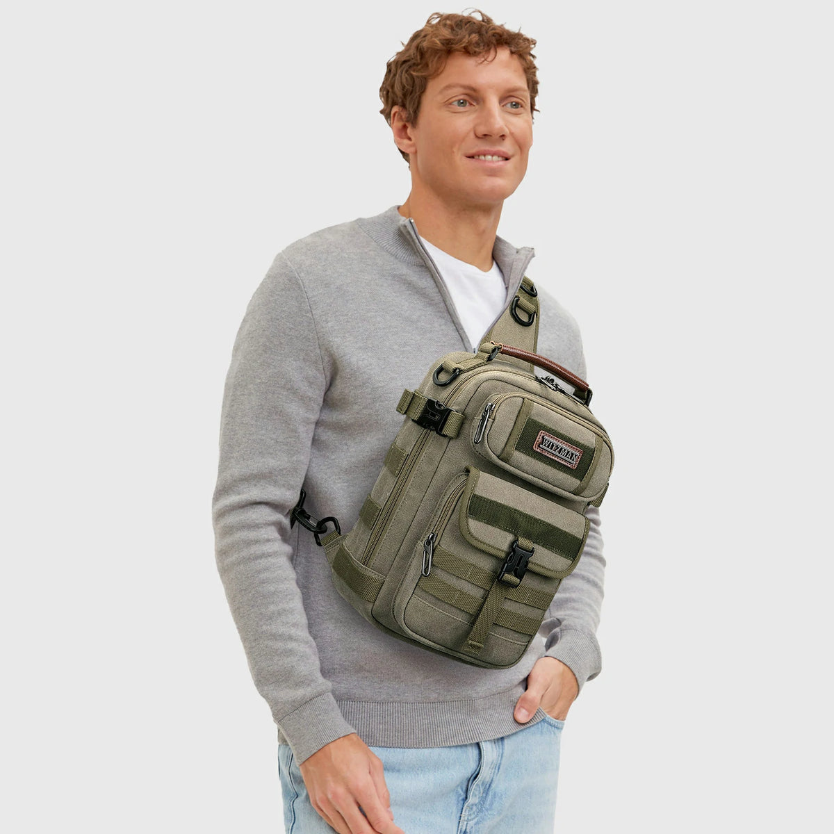 vintage sling bag canvas A8021 product view 29 by Witzman