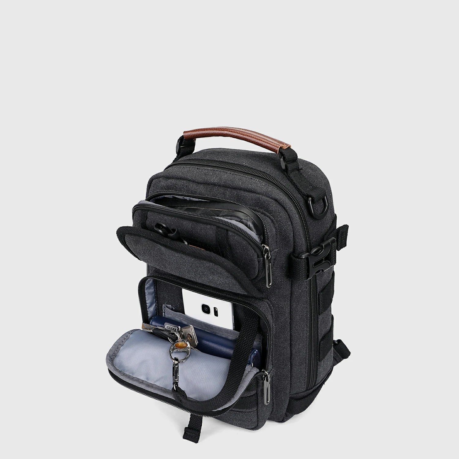 vintage sling bag canvas A8021 product view 8 by Witzman