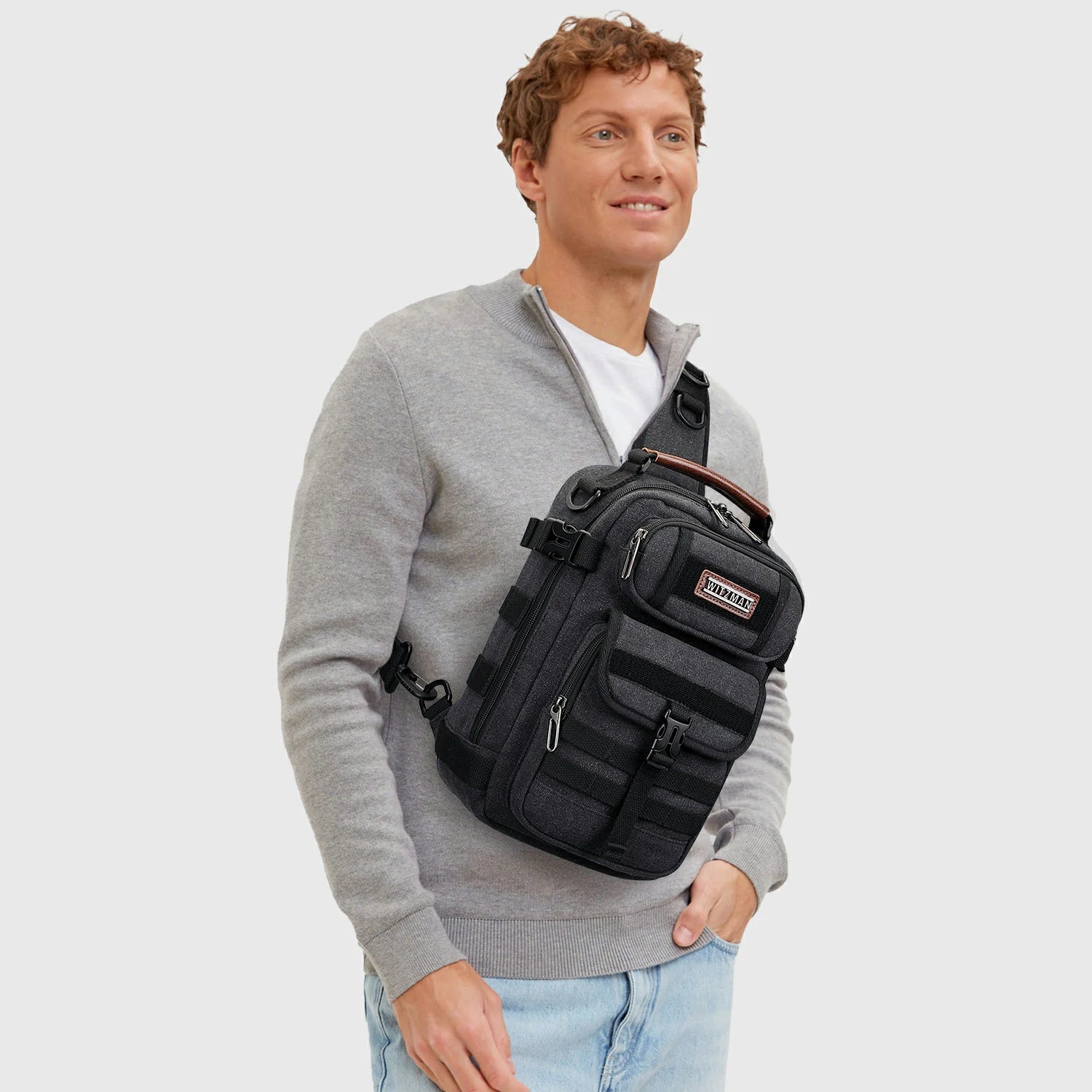 vintage sling bag canvas A8021 product view 9 by Witzman