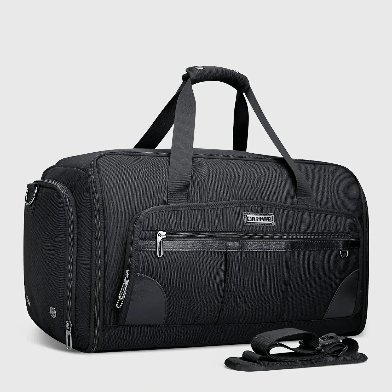 Men Garment Duffle Bag with Suit Compartment for Travel Weekend Bag travel duffel bag, front exterior and overall shape