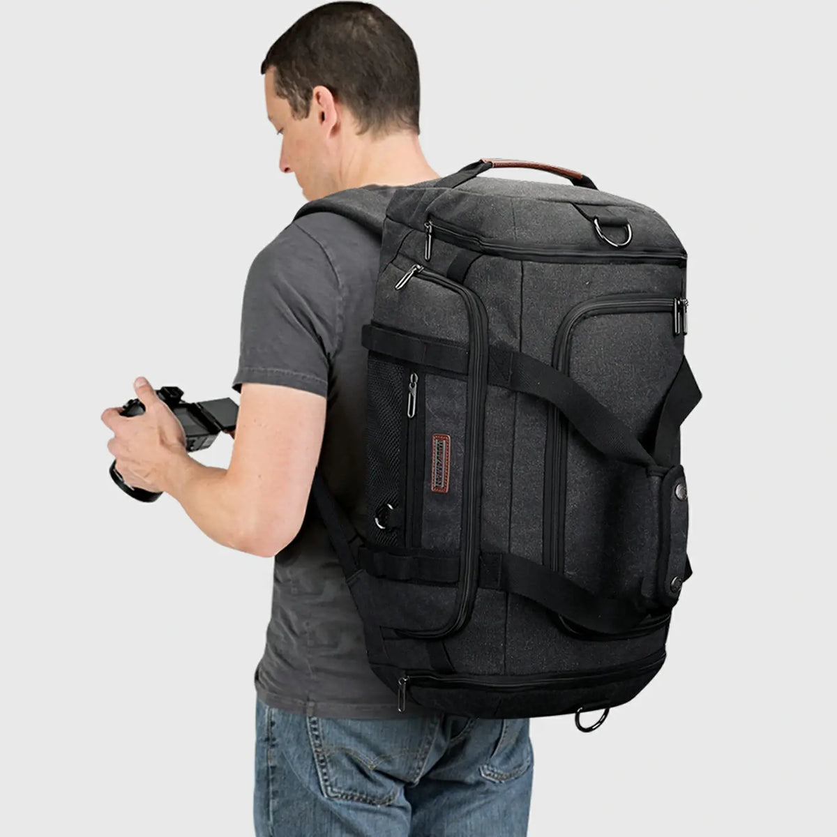 Classic 3-in-1 Canvas Duffel Bag for Travel, three-quarter exterior angle