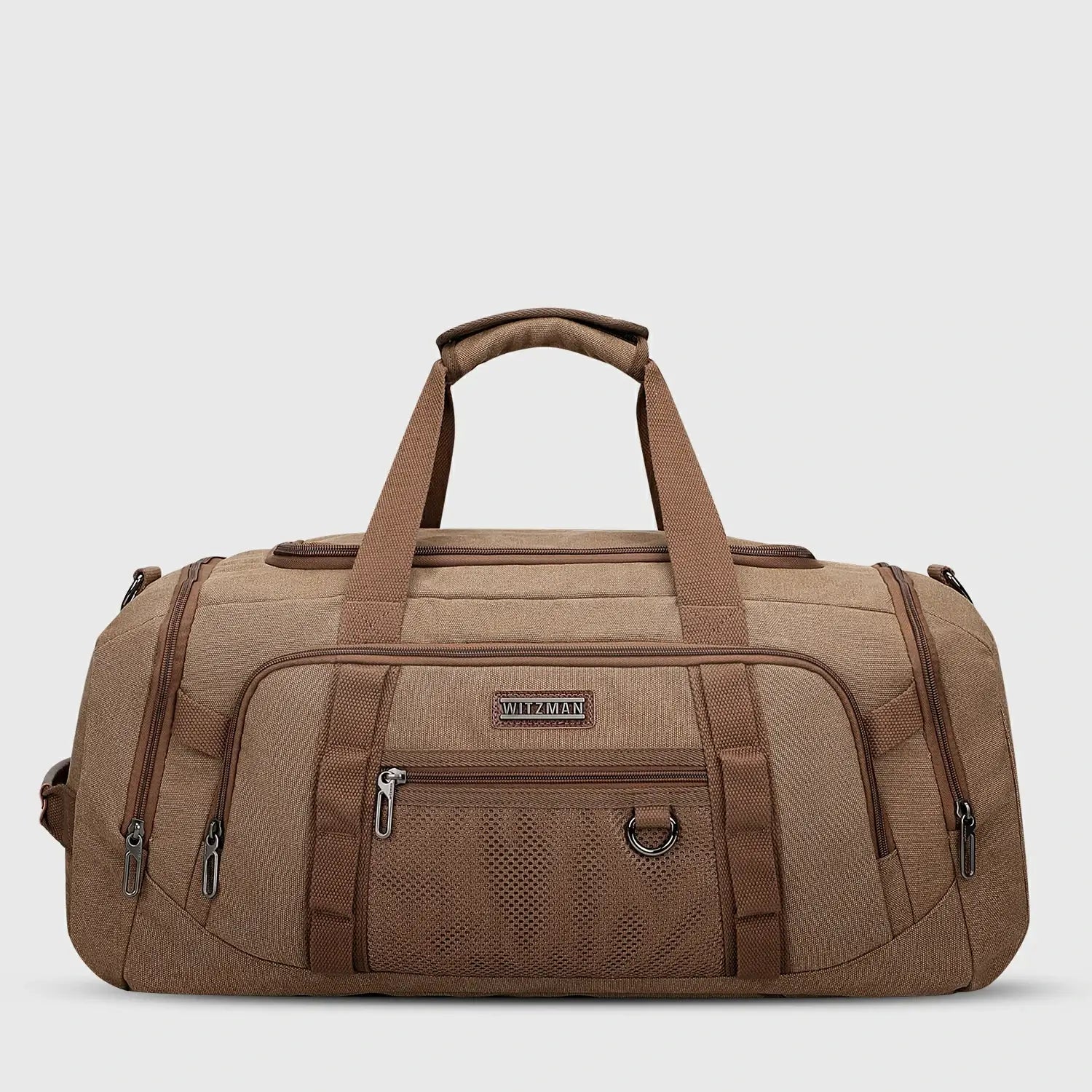 WITZMAN Classic 3-in-1 Canvas Travel Duffel Bag for Men 45L
